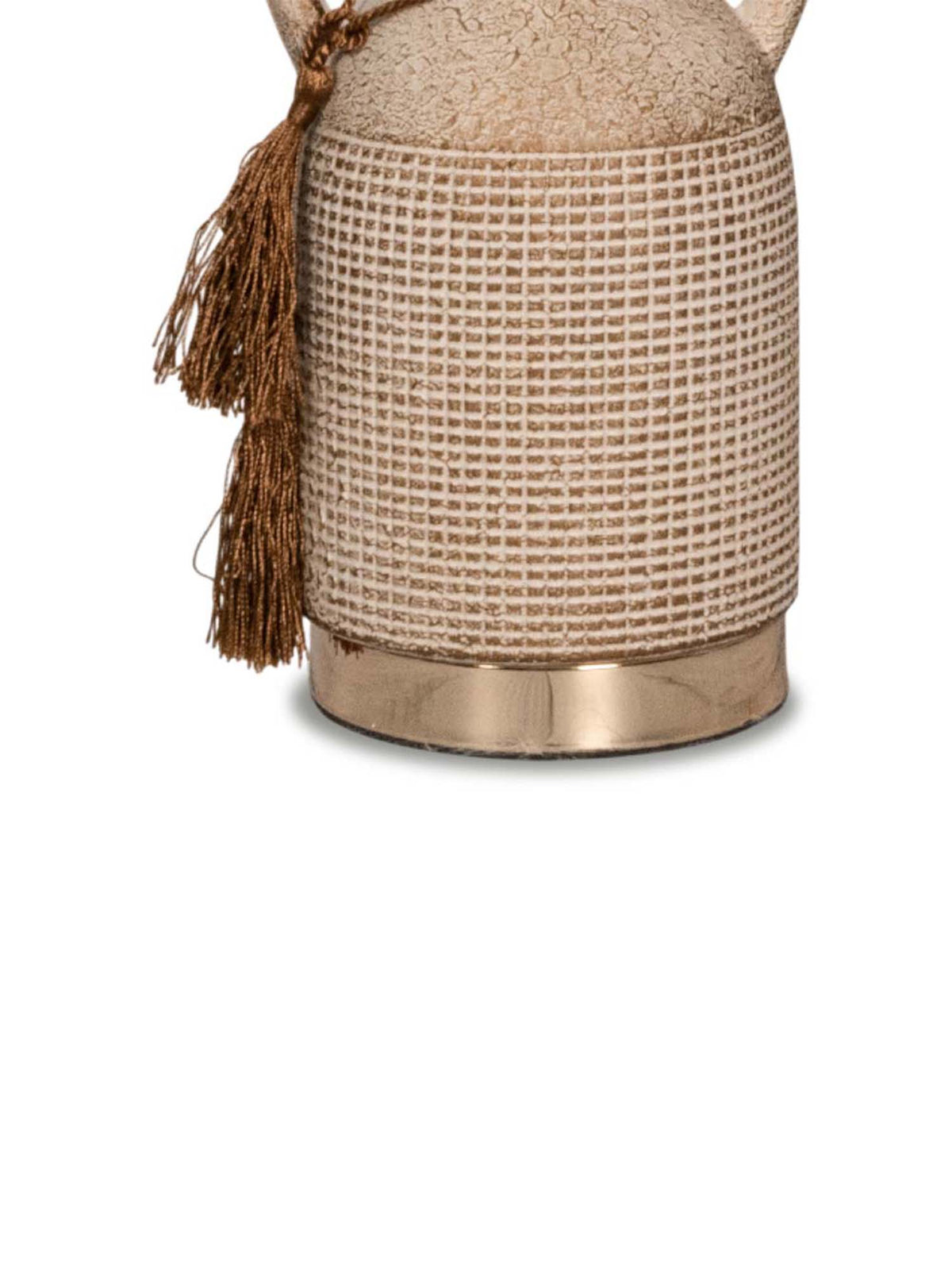 Aarvi Decor Beige Antique Vintage Rustic Charm Ceramic Amphora Shaped Vase