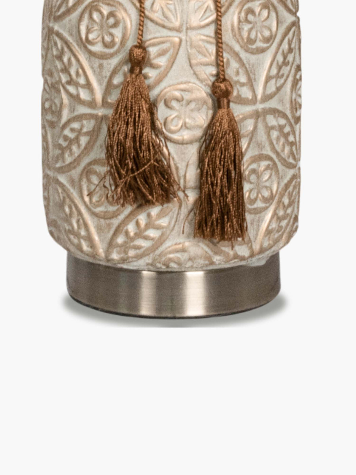 Aarvi Decor Beige Vintage Inspired Ceramic Cylindrical Shaped Vase