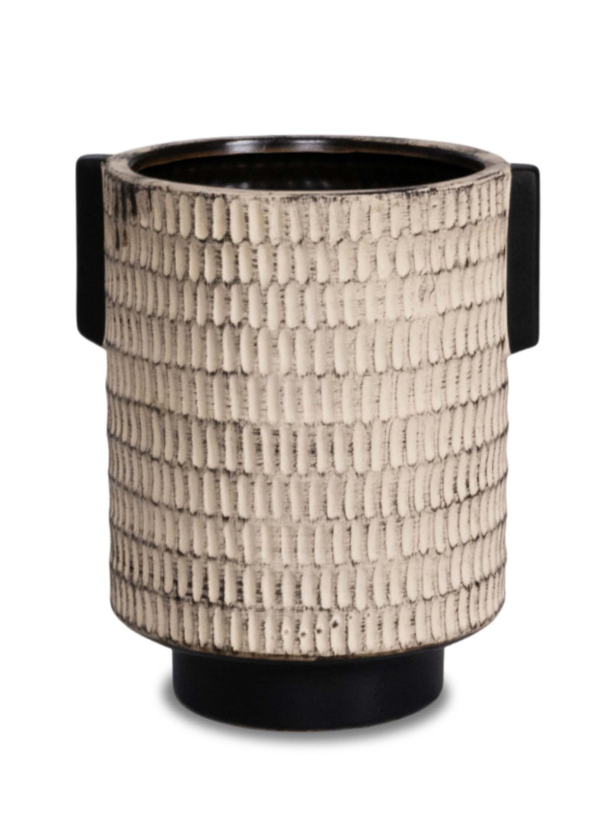 Aarvi Decor Beige Decorative Smooth, Matte Finish Ceramic Cylindrical Shaped Vase
