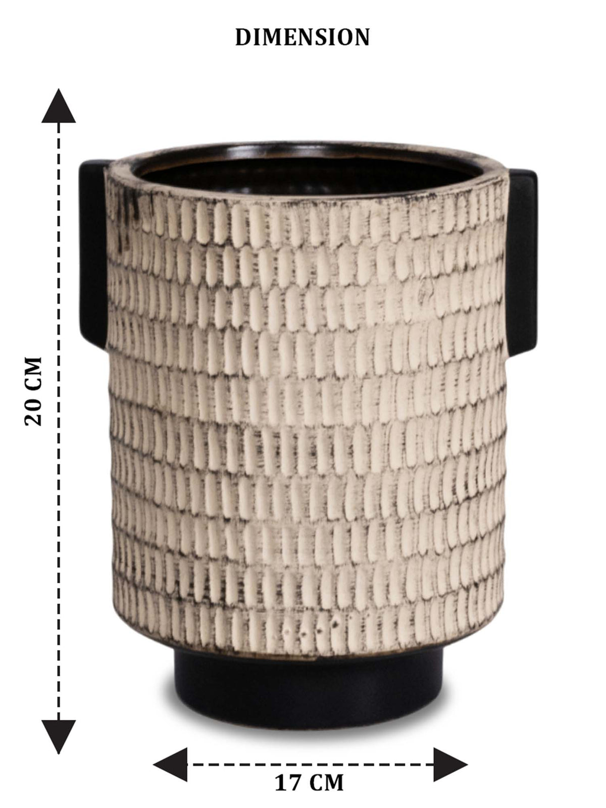 Aarvi Decor Beige Decorative Smooth, Matte Finish Ceramic Cylindrical Shaped Vase