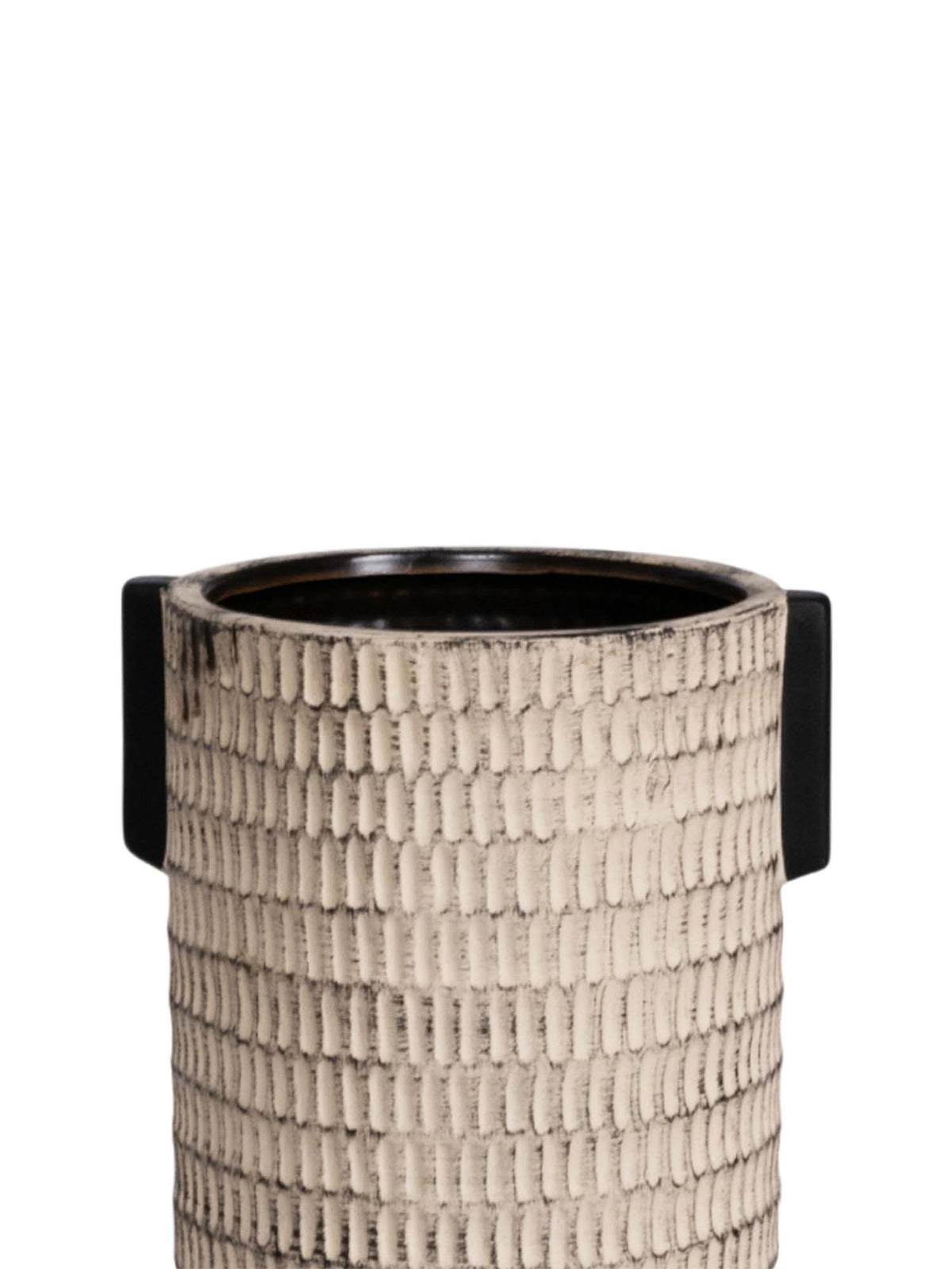 Aarvi Decor Beige Decorative Smooth, Matte Finish Ceramic Cylindrical Shaped Vase