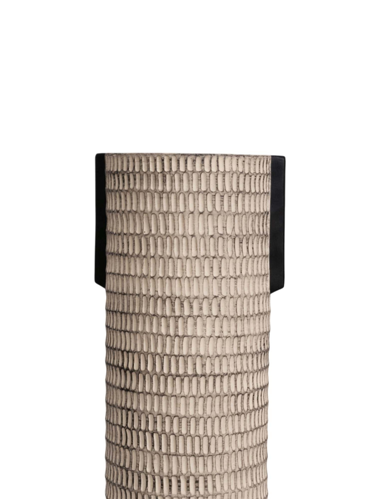 Aarvi Decor Beige Decorative Smooth, Matte Finish Ceramic Cylindrical Shaped Vase