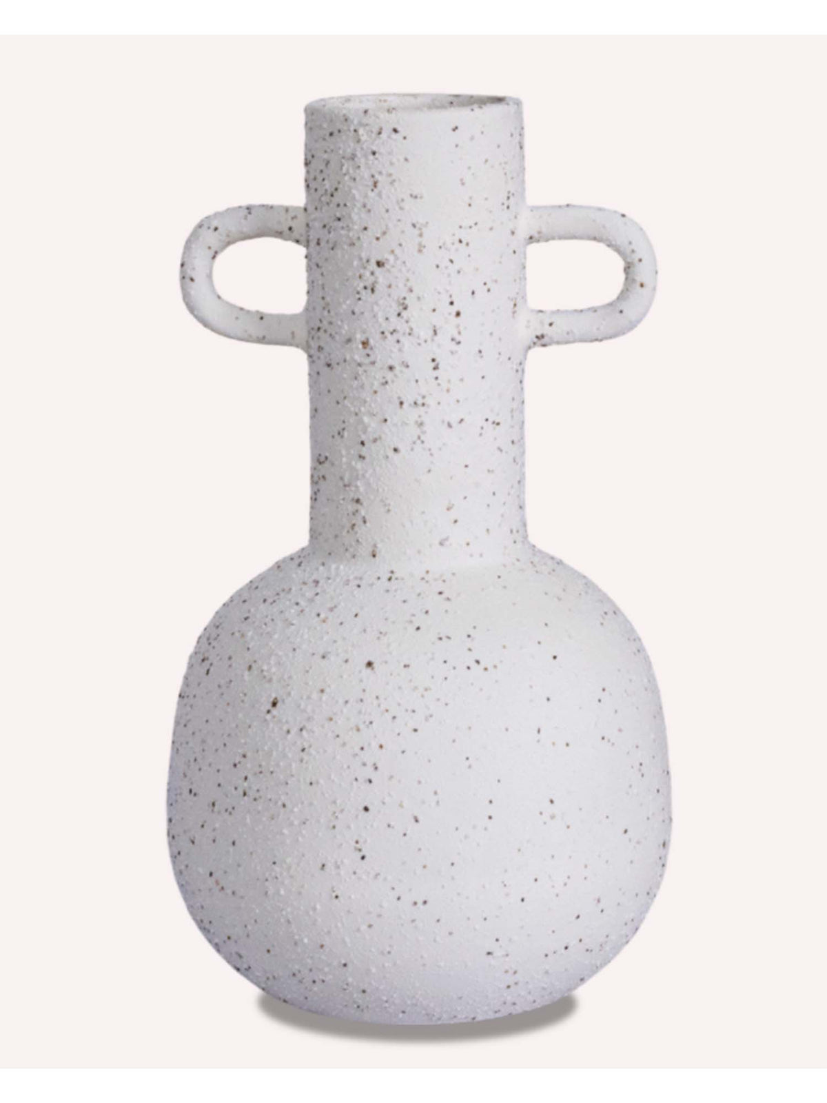 Aarvi Decor White Vertical Channel Tufting Ceramic Amphora Shaped Vase (L) · L
