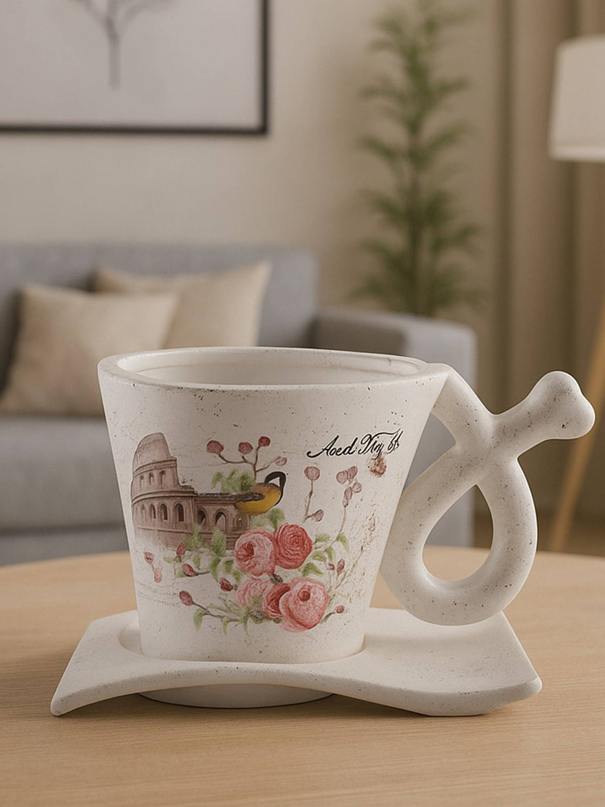 Aarvi Decor White Teapot Trellis Ceramic Amphora Shaped Vase · One Size