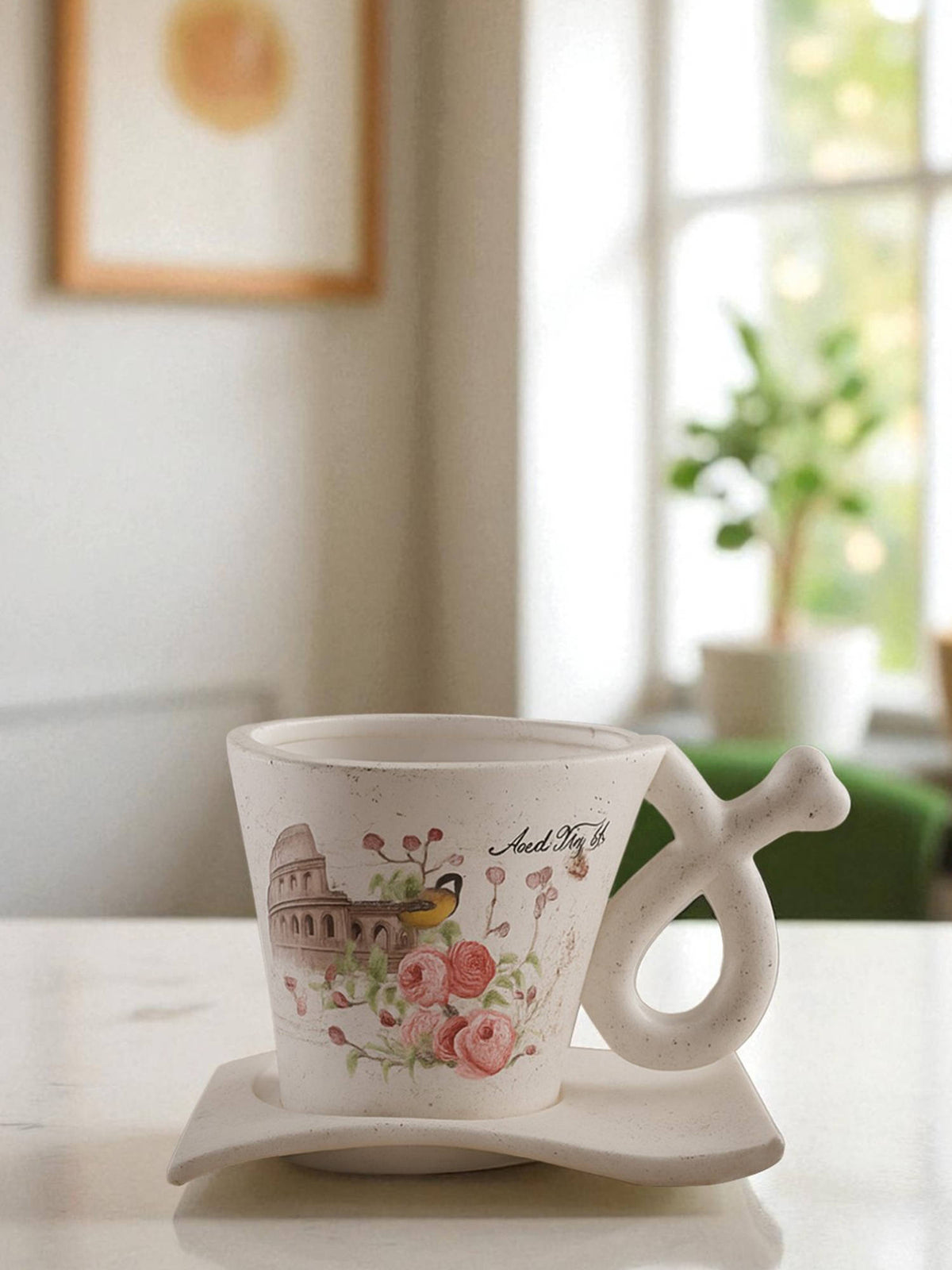Aarvi Decor White Teapot Trellis Ceramic Amphora Shaped Vase · One Size