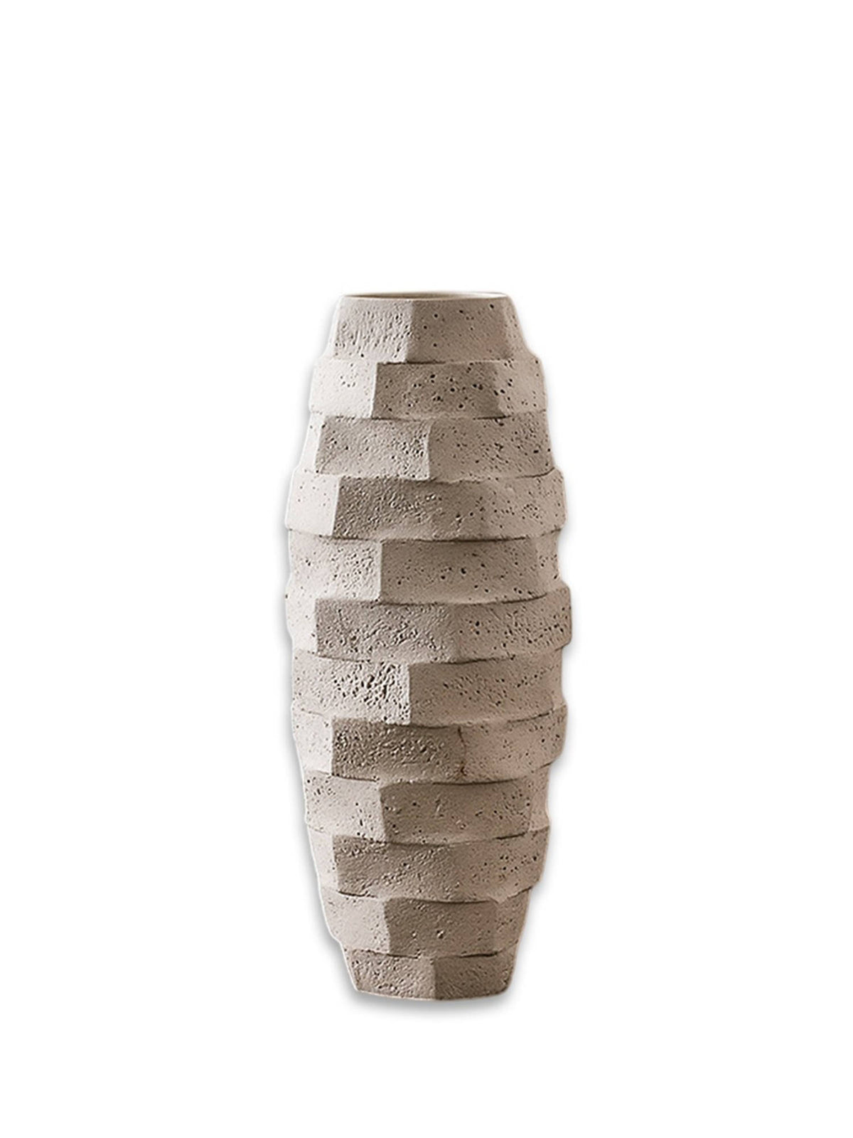 Aarvi Decor White Cubist Bloom Ceramic Amphora Shaped Vase · One Size