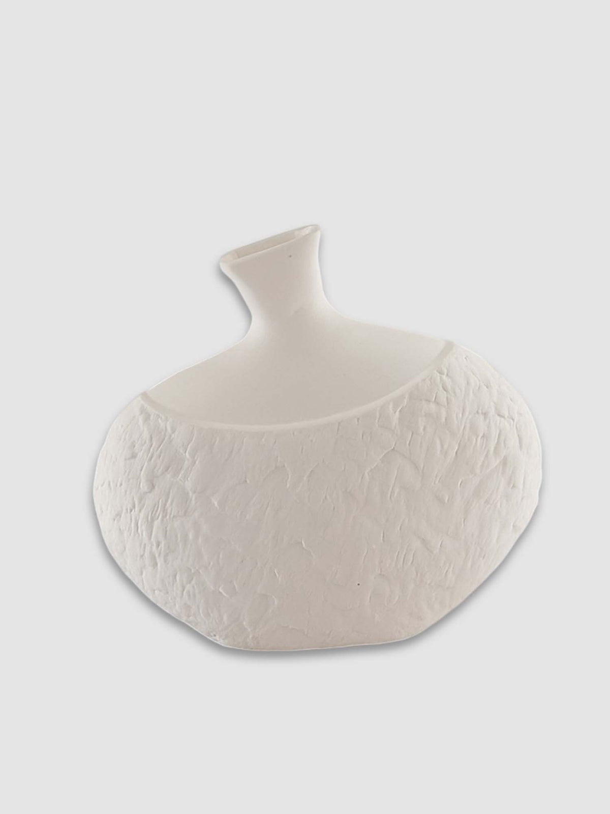 Aarvi Decor White Imperial Grace Ceramic Amphora Shaped Vase
