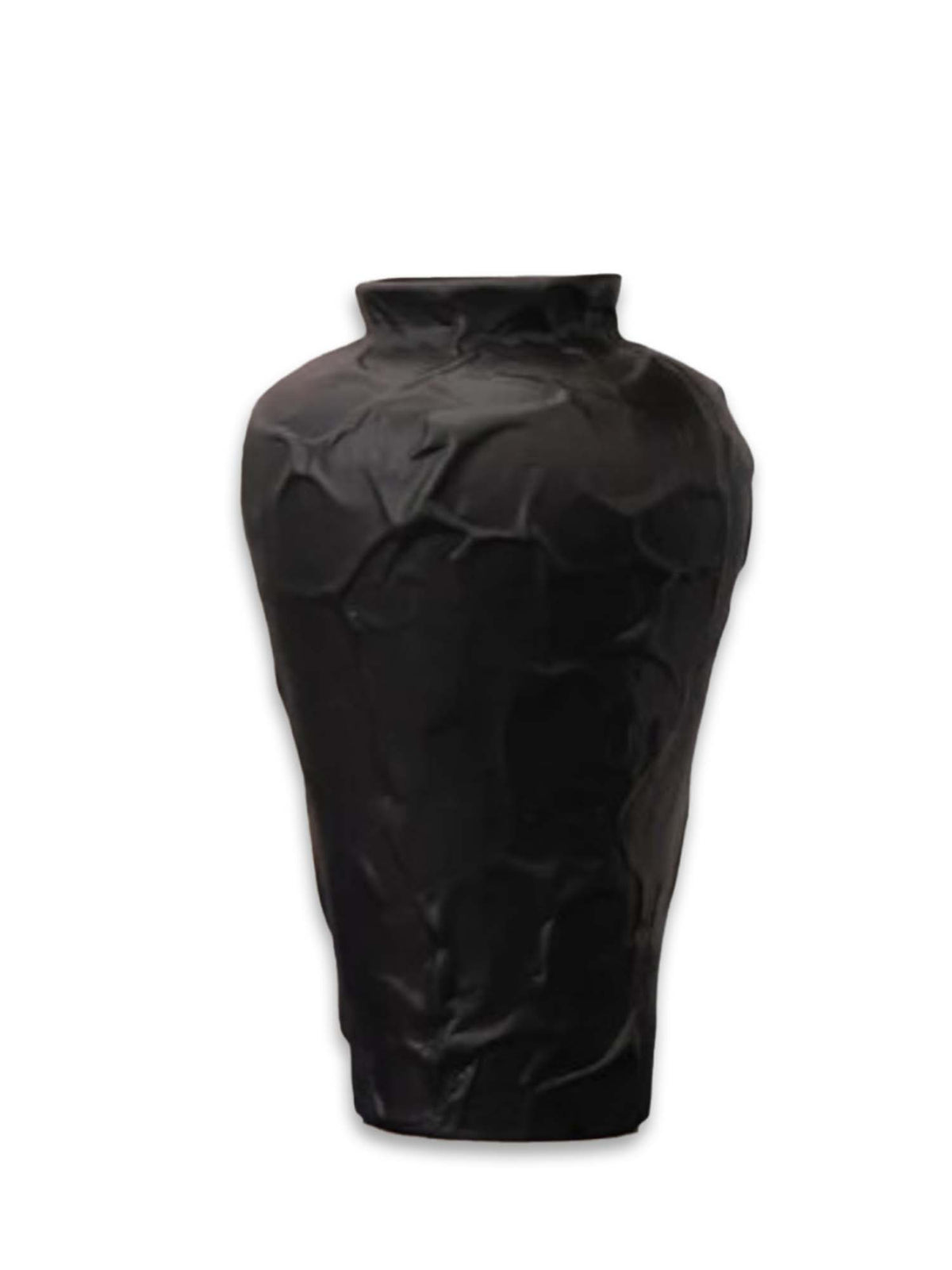 Aarvi Decor Black Glazed Atelier Ceramic Amphora Shaped Vase