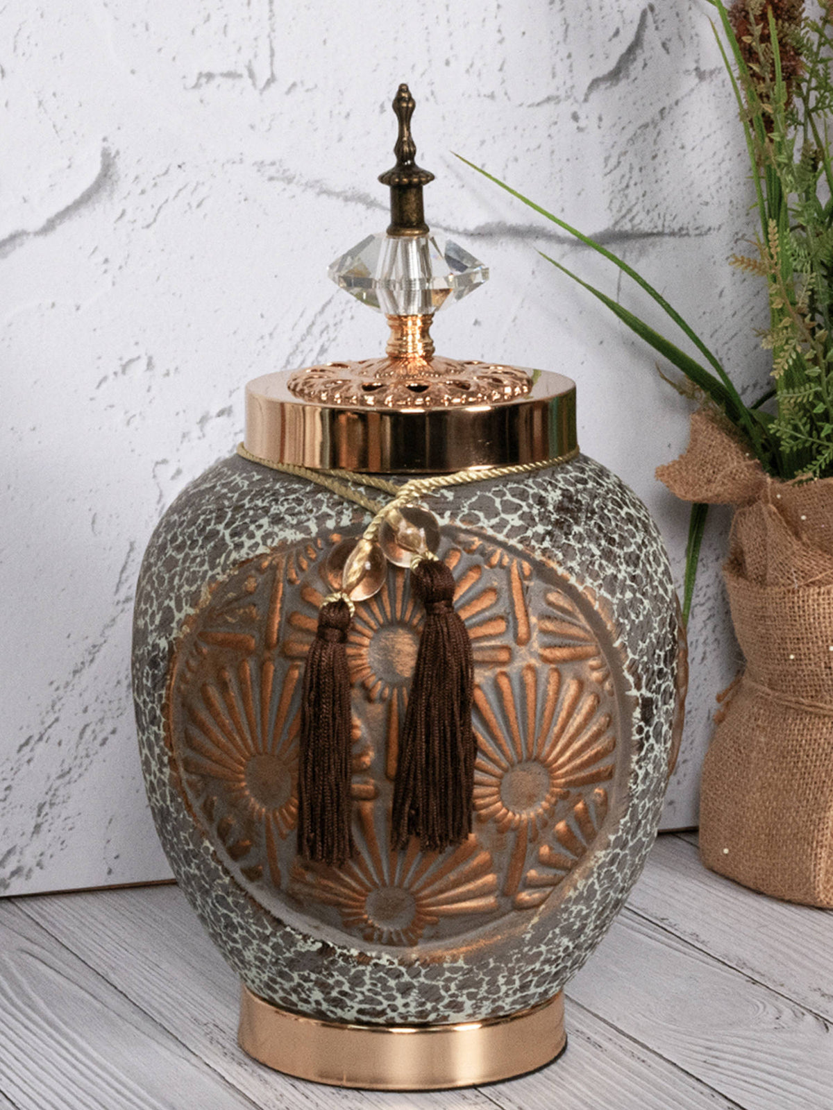 Aarvi Decor Golden Antique Decorative Ceramic Reverie Vase for Home and Office · One Size