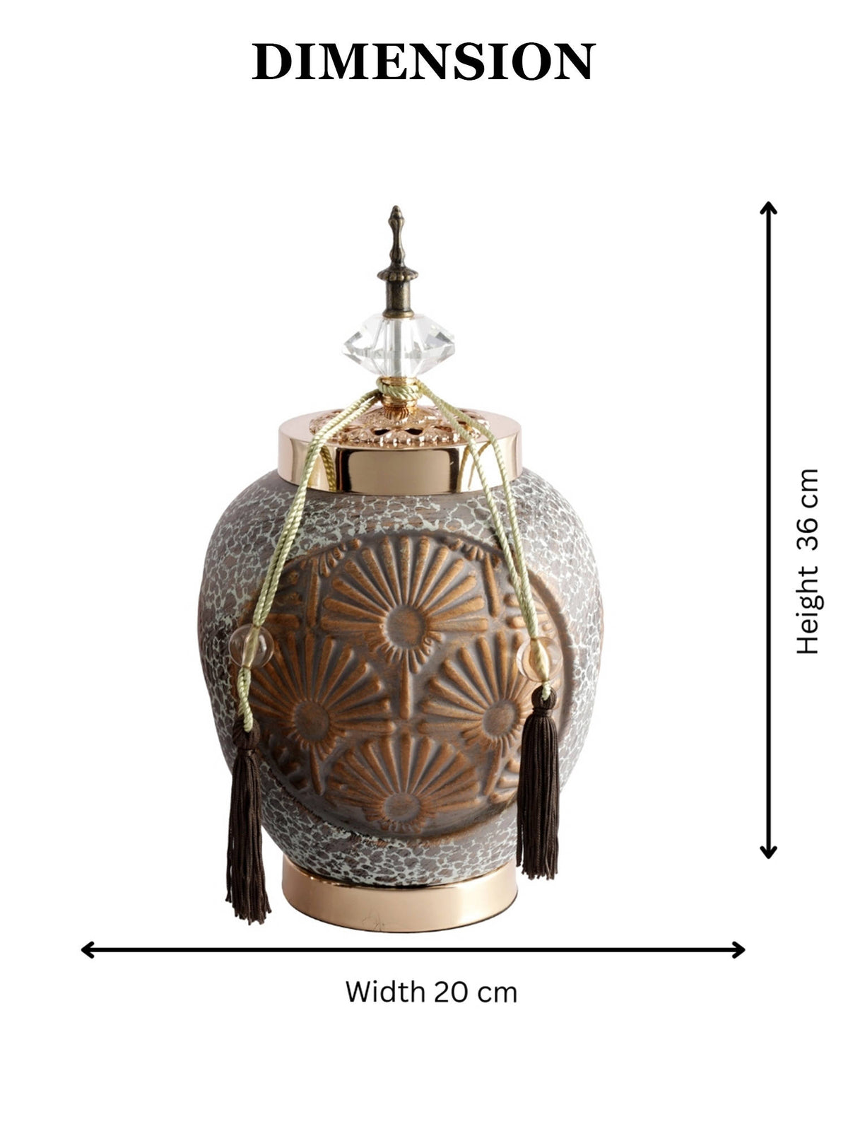 Aarvi Decor Golden Antique Decorative Ceramic Reverie Vase for Home and Office