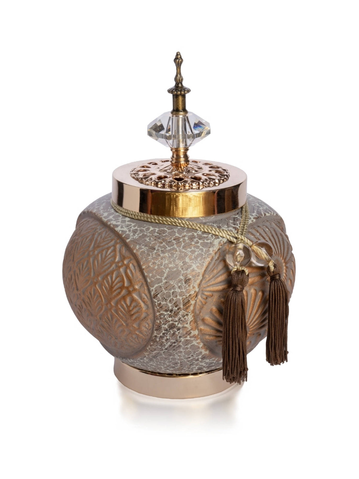 Aarvi Decor Golden Antique Decorative Ceramic Reverie Vase for Home and Office