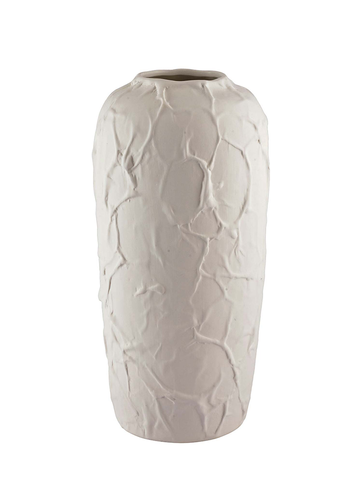 Aarvi Decor White Matte Decorative Ceramic Terra Light Vase for Home and Office