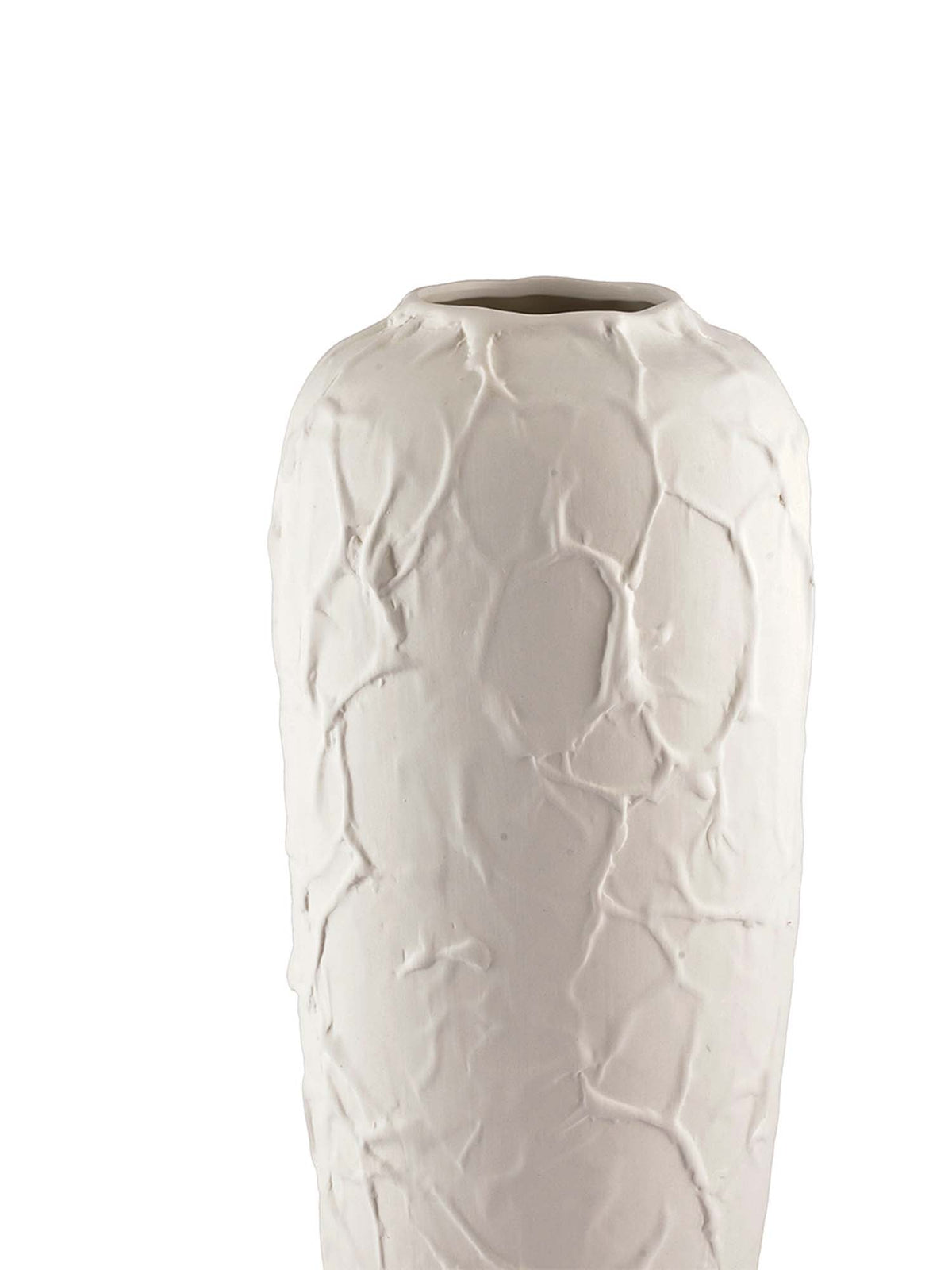 Aarvi Decor White Matte Decorative Ceramic Terra Light Vase for Home and Office