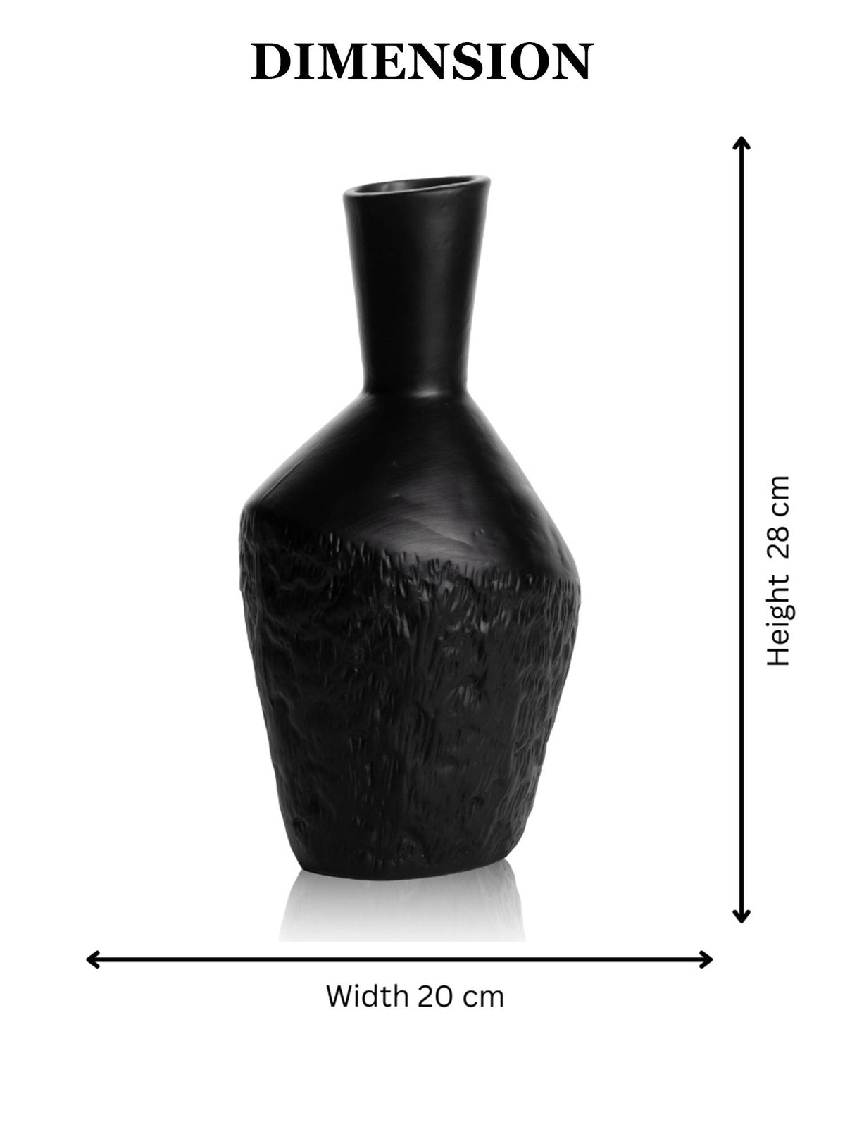 Aarvi Decor Black Glossy Decorative Ceramic Glazed Dreams Vase for Home and Office