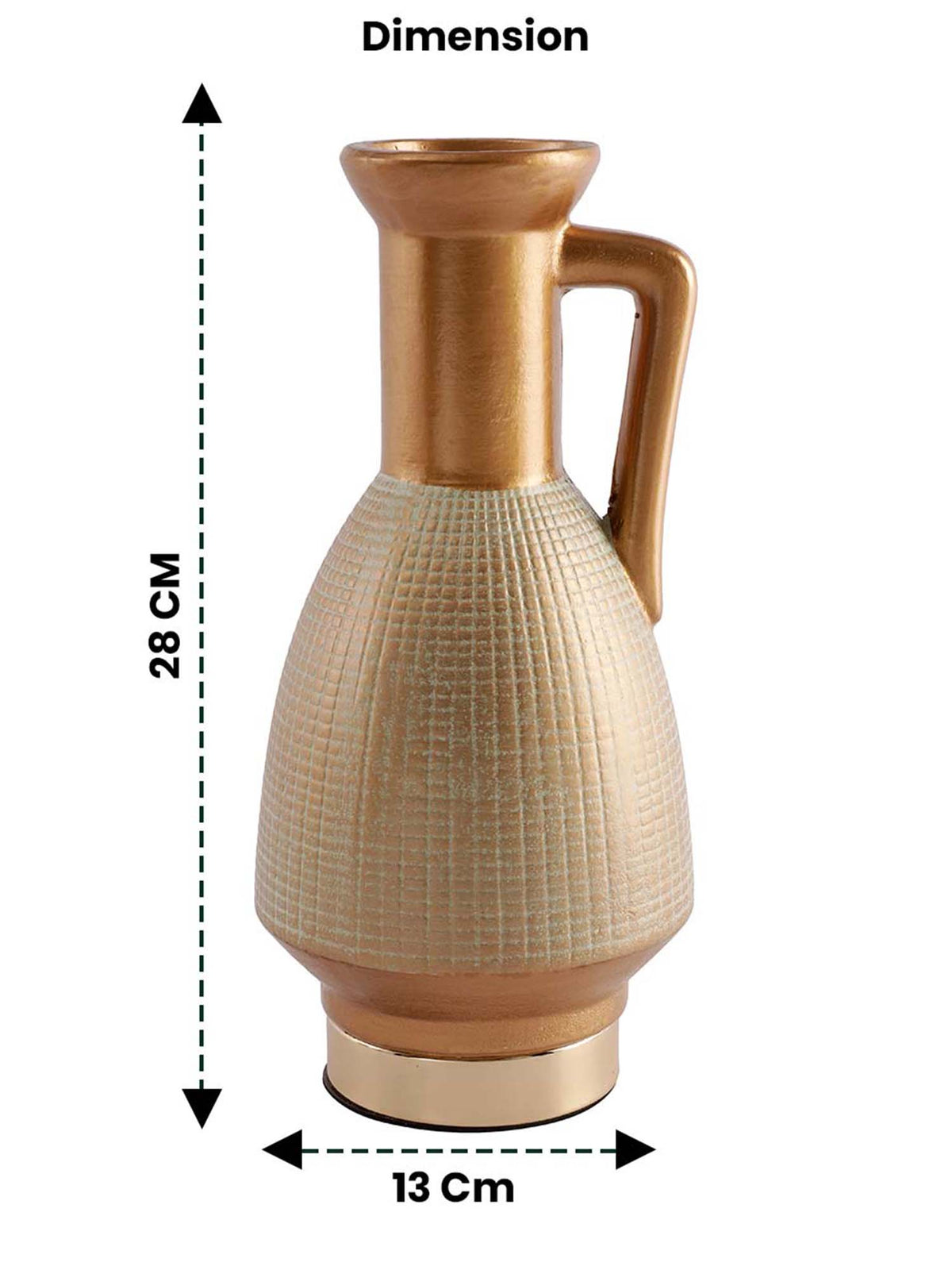 Aarvi Decor Golden Glossy Decorative Ceramic Retro Vase for Home and Office