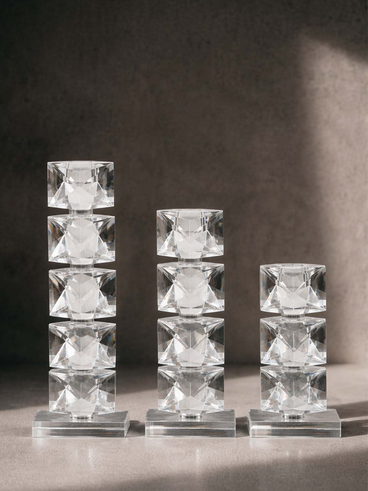 Aarvi Decor Crystal Prismatic Glow Candle Holder