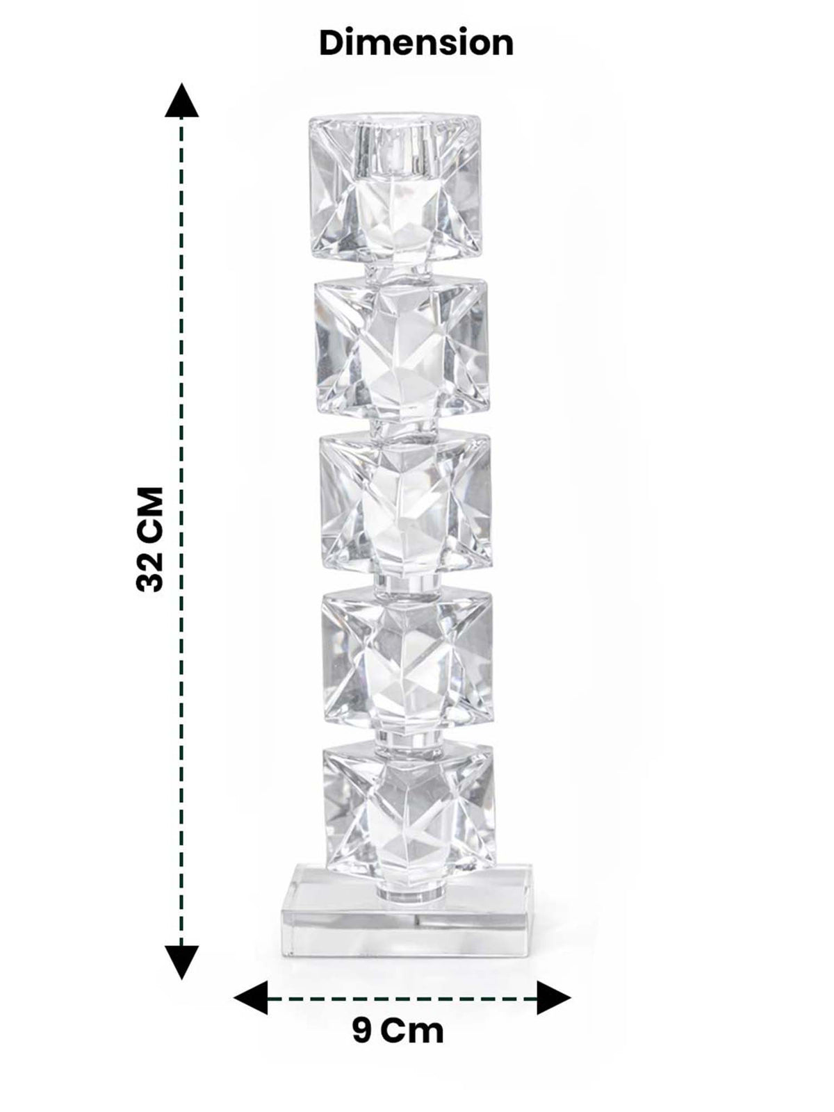 Aarvi Decor Crystal Prismatic Glow Candle Holder