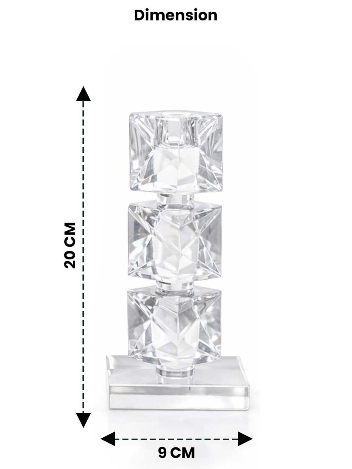 Aarvi Decor Crystal Prismatic Glow Candle Holder