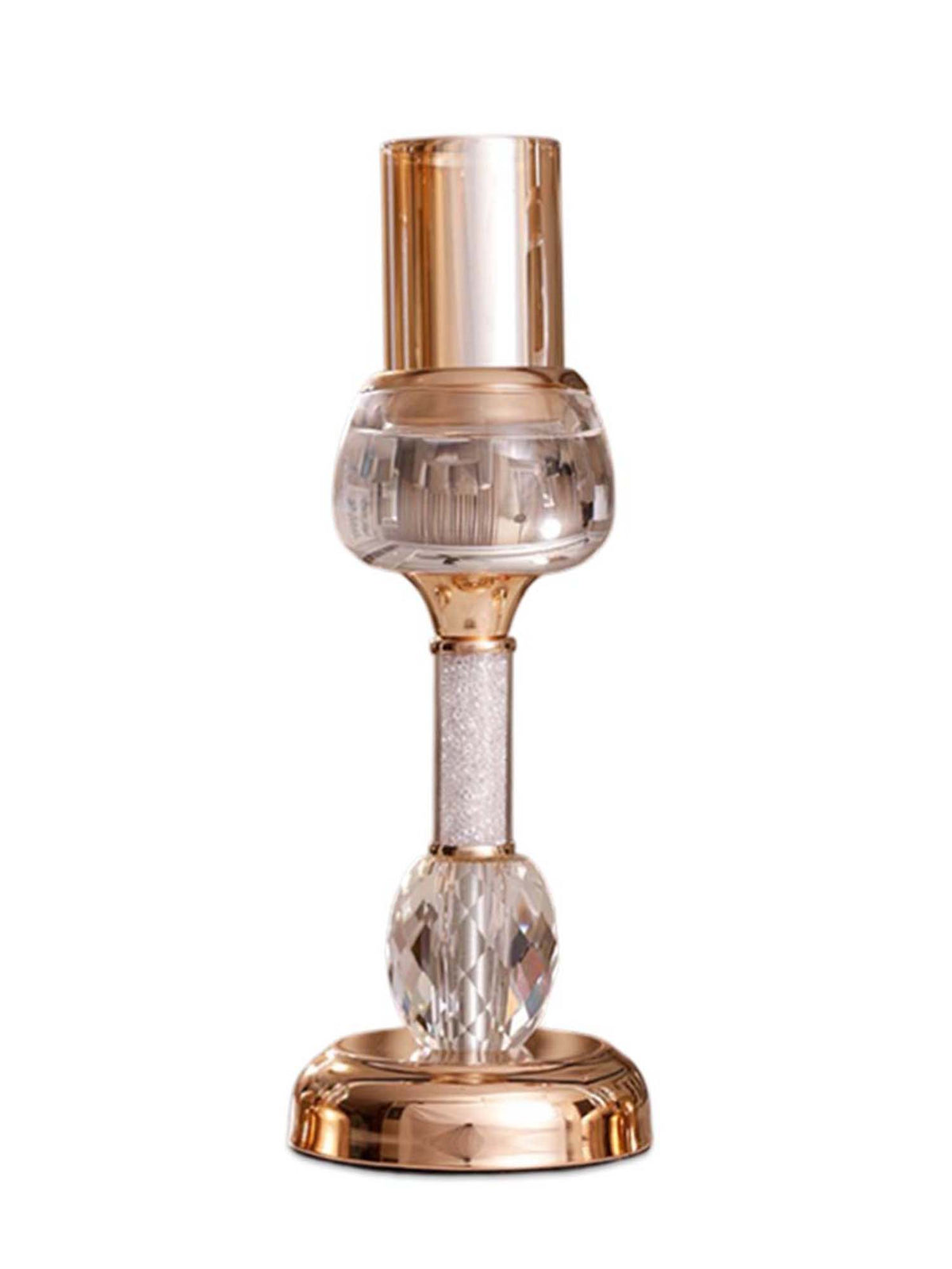 Aarvi Decor Gold Crystal Filled Candle Holder