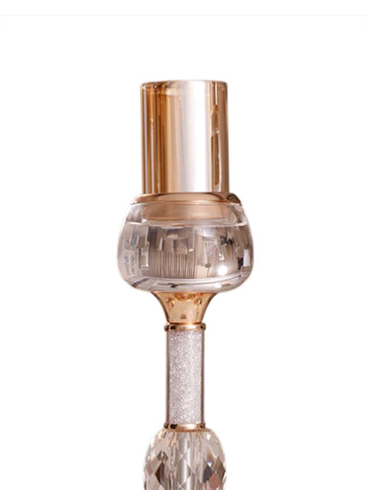 Aarvi Decor Gold Crystal Filled Candle Holder