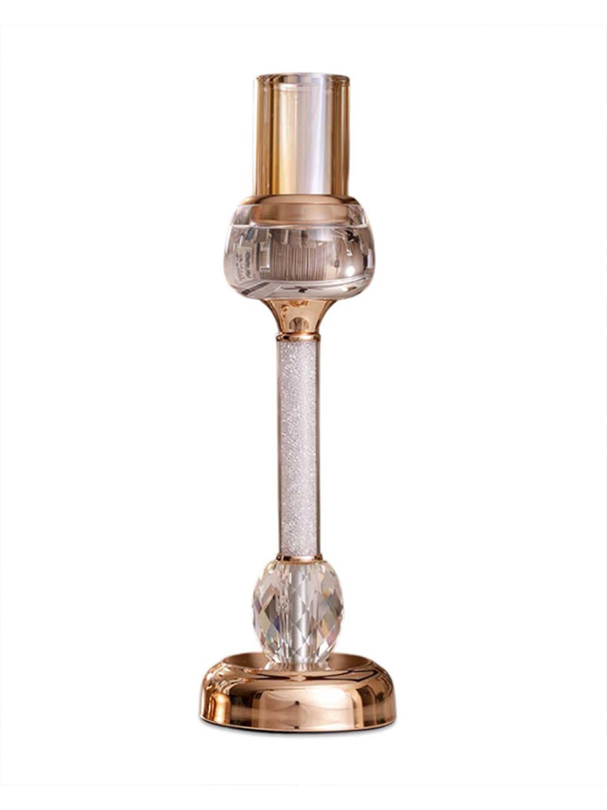Aarvi Decor Gold Crystal Filled Candle Holder
