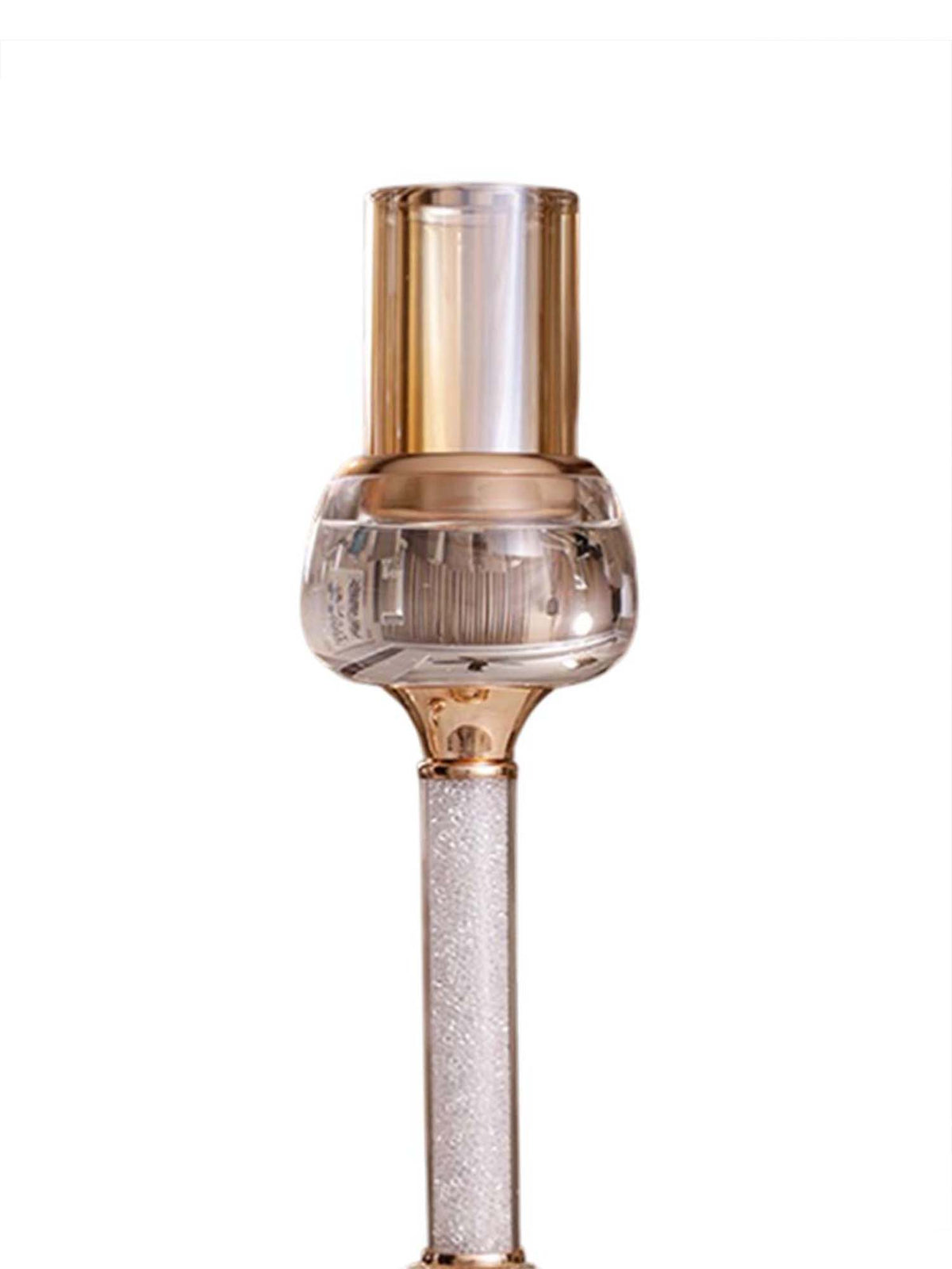Aarvi Decor Gold Crystal Filled Candle Holder