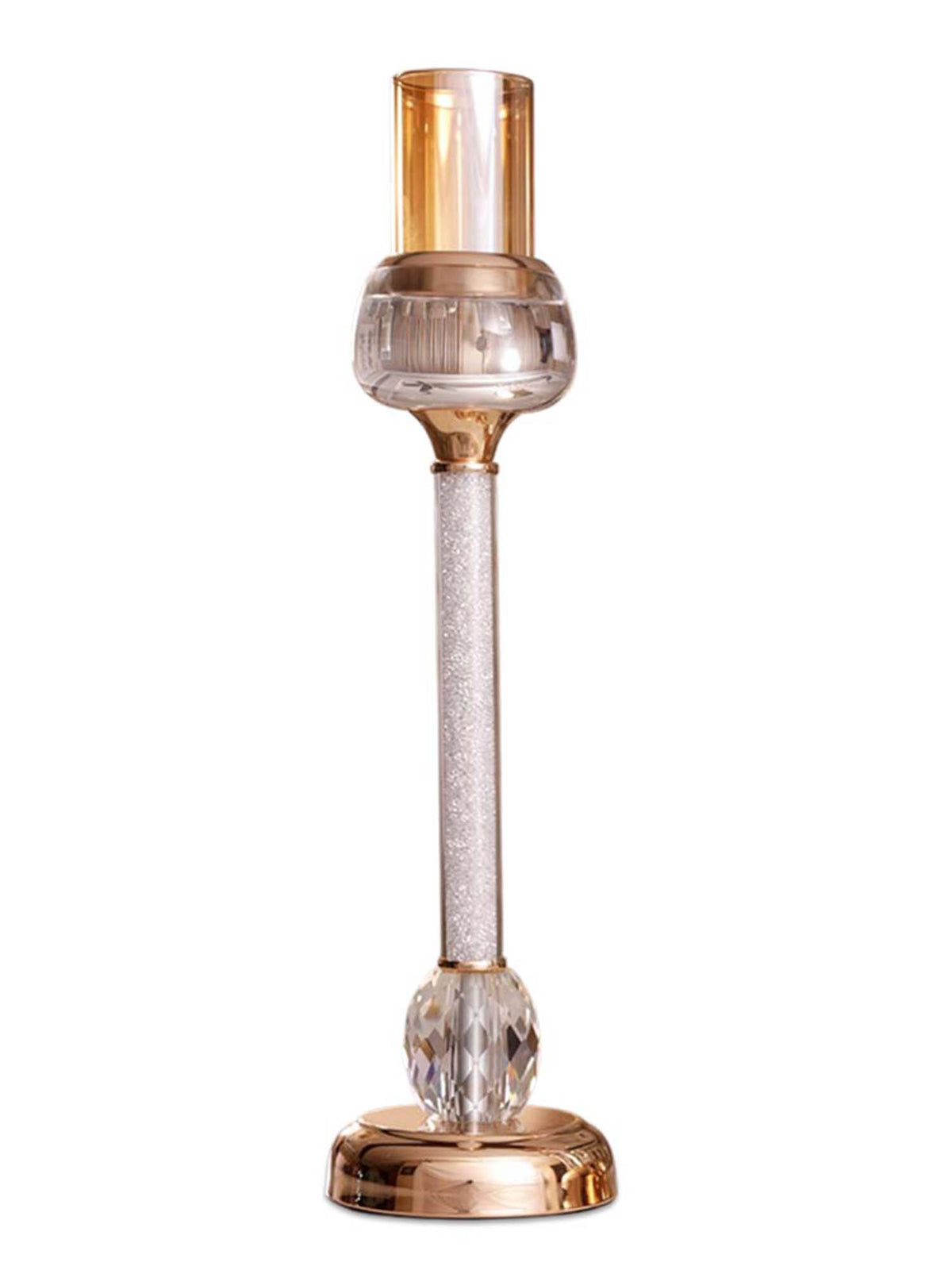 Aarvi Decor Gold Crystal Filled Candle Holder