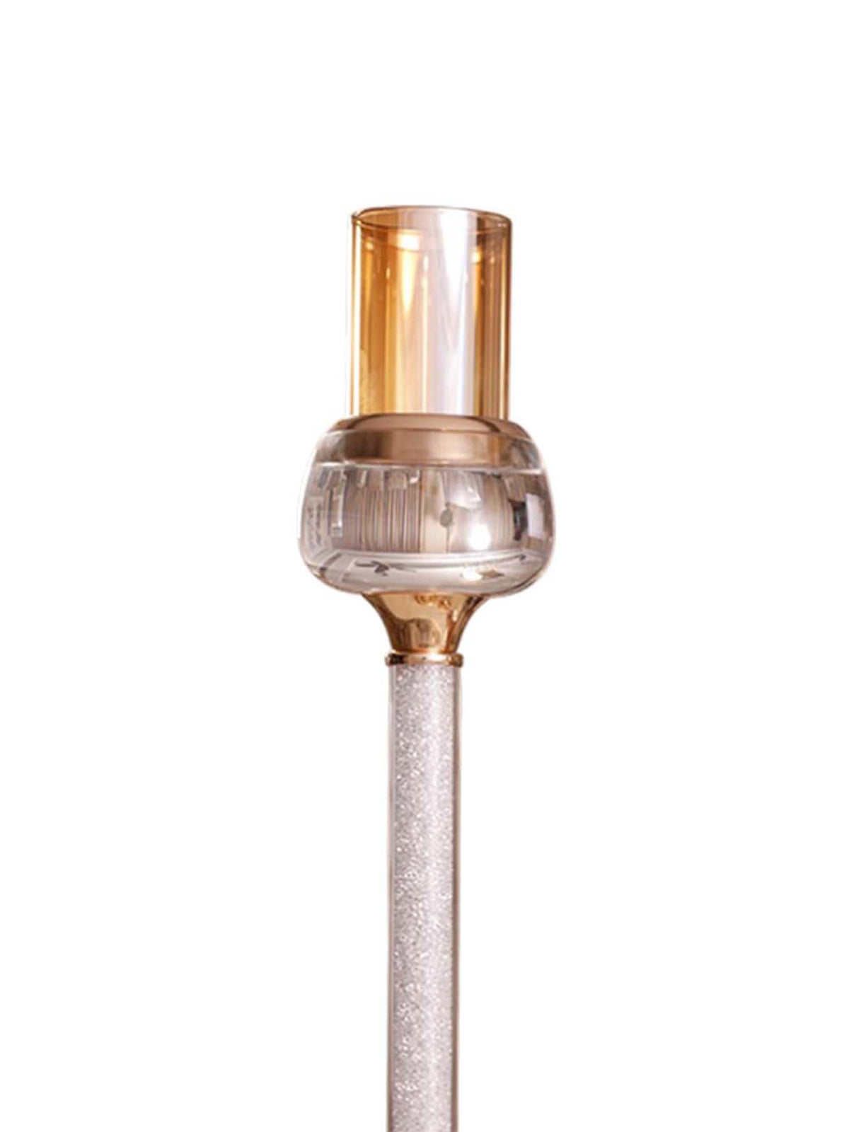 Aarvi Decor Gold Crystal Filled Candle Holder