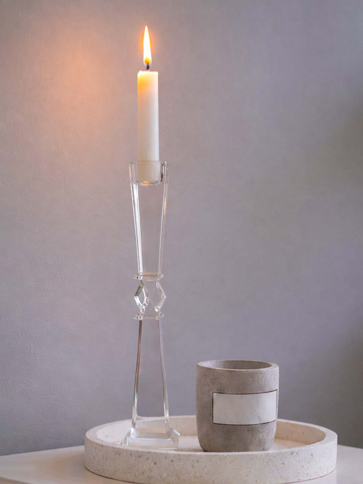 Aarvi Decor Geometric Cut Crystal Candle Holder