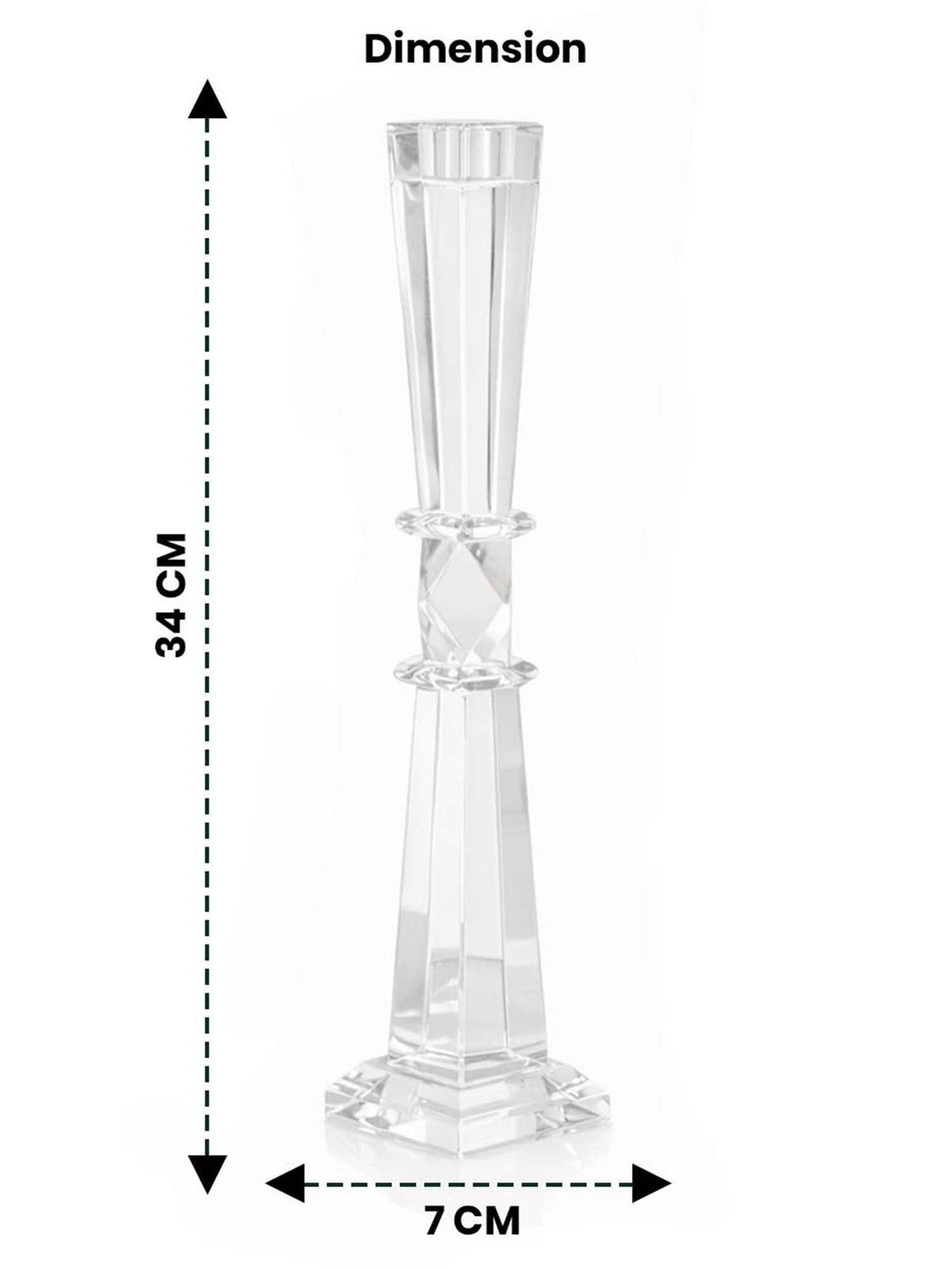 Aarvi Decor Geometric Cut Crystal Candle Holder
