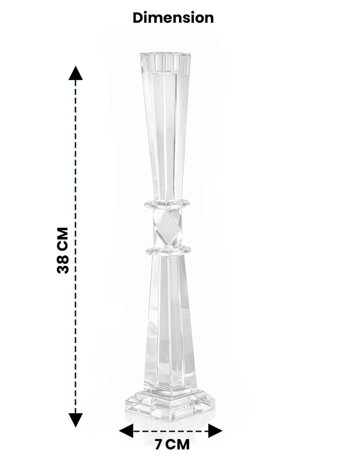 Aarvi Decor Geometric Cut Crystal Candle Holder