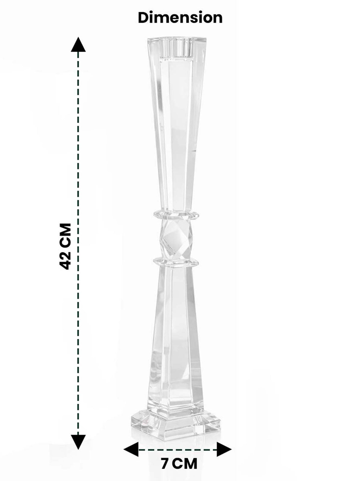 Aarvi Decor Geometric Cut Crystal Candle Holder