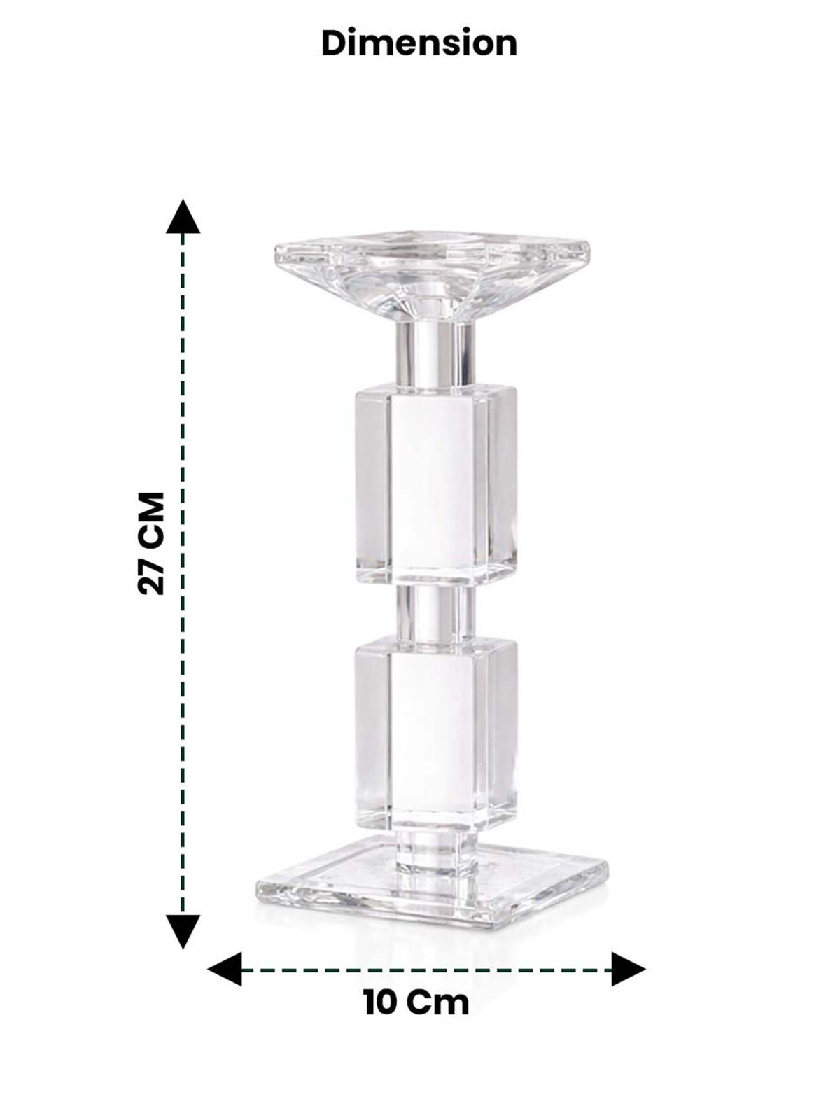 Aarvi Decor Transparent Elegance Crystal Candle Holder