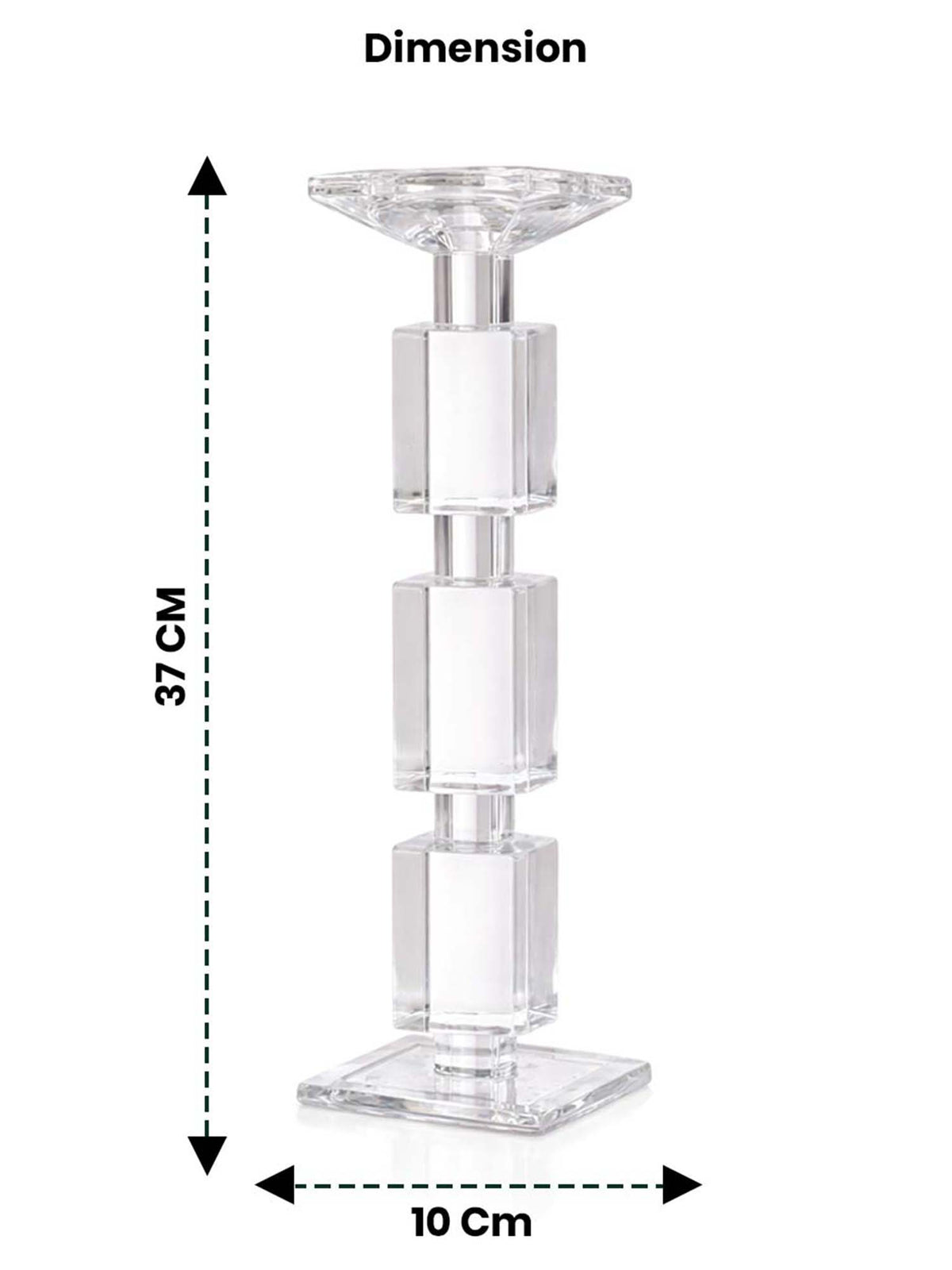 Aarvi Decor Transparent Elegance Crystal Candle Holder