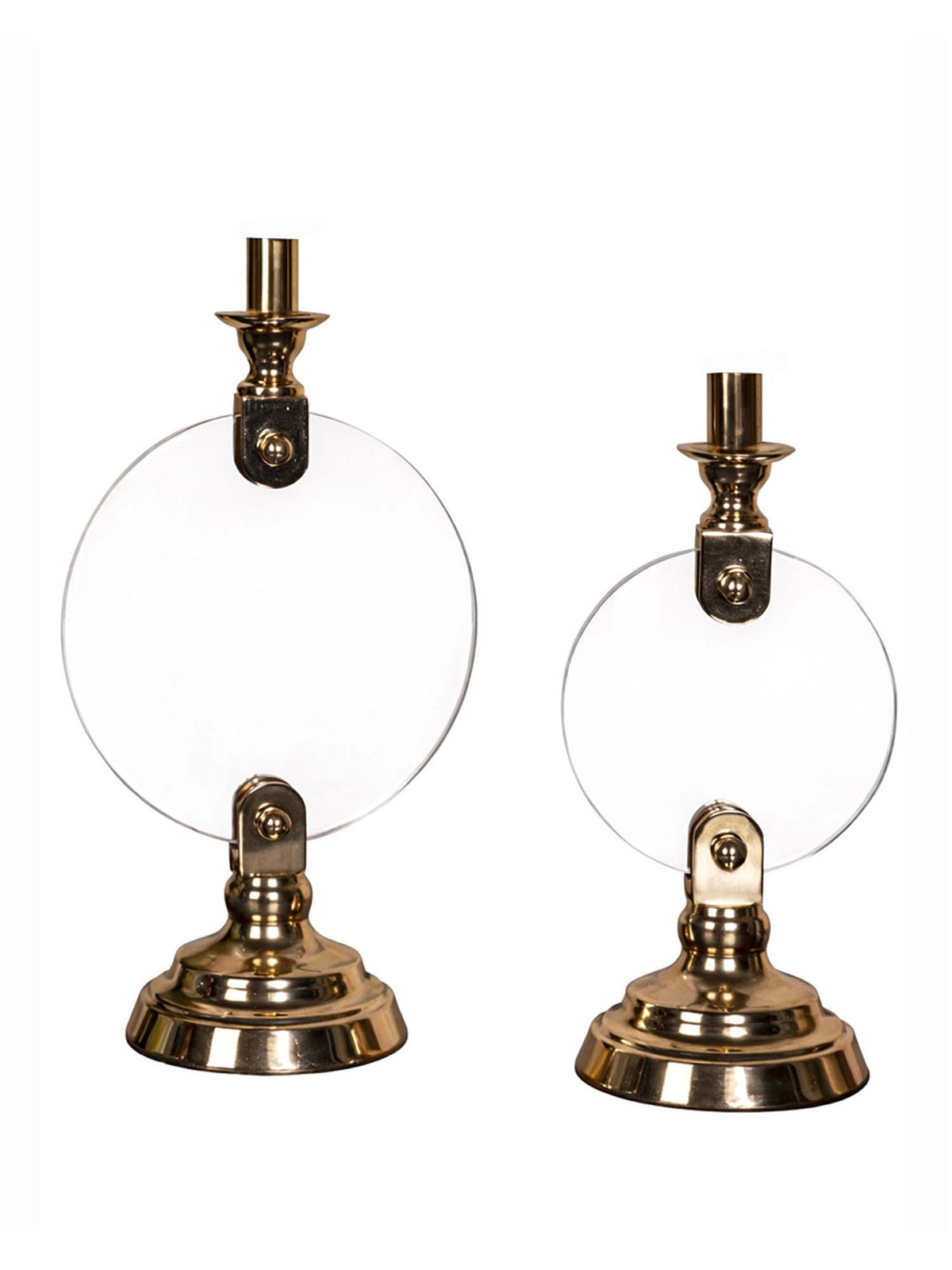 Aarvi Decor Gold Metal & Glass Round Candle Holder