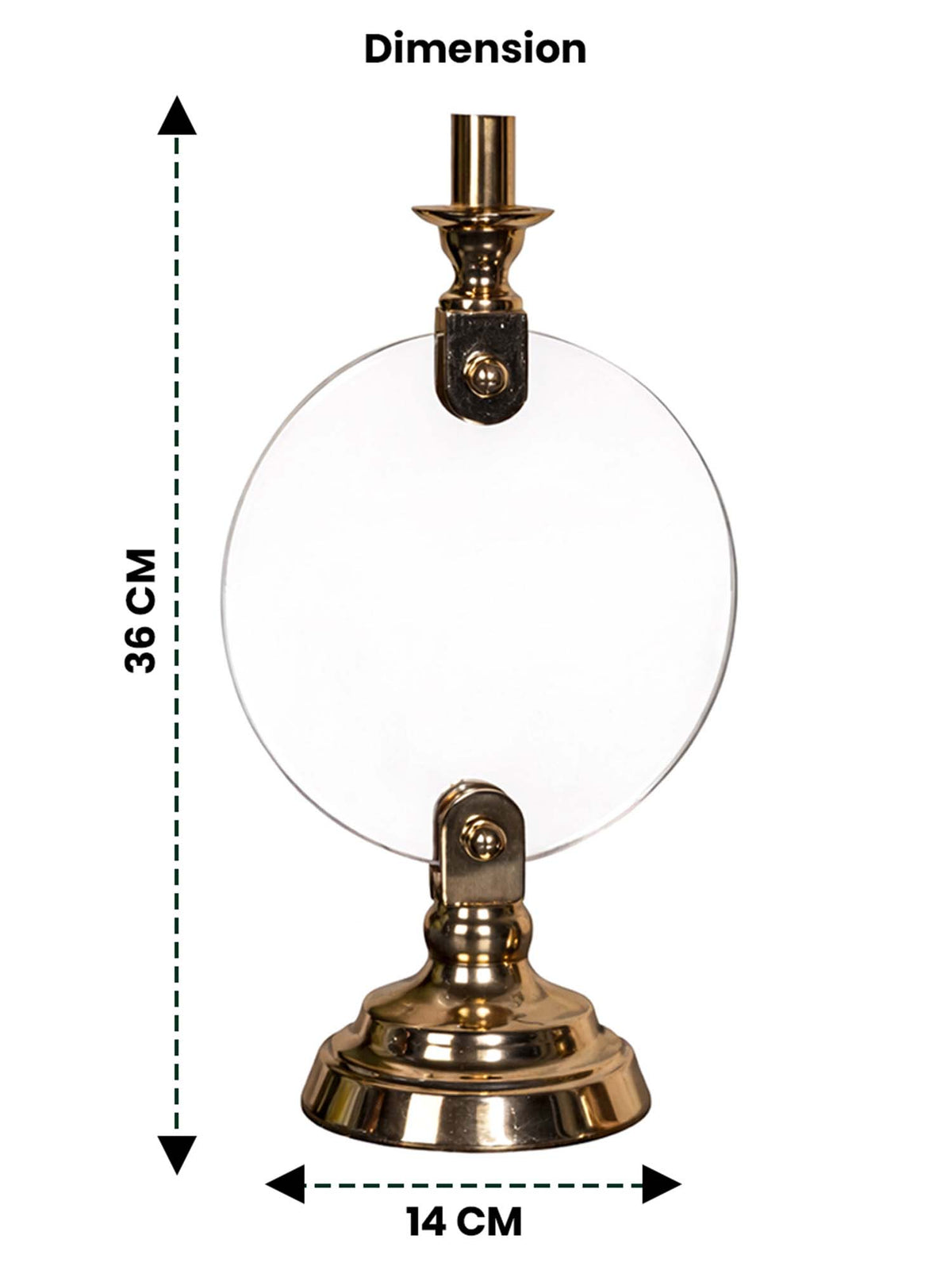 Aarvi Decor Gold Metal & Glass Round Candle Holder