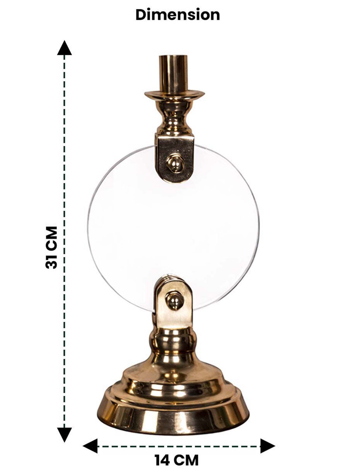 Aarvi Decor Gold Metal & Glass Round Candle Holder