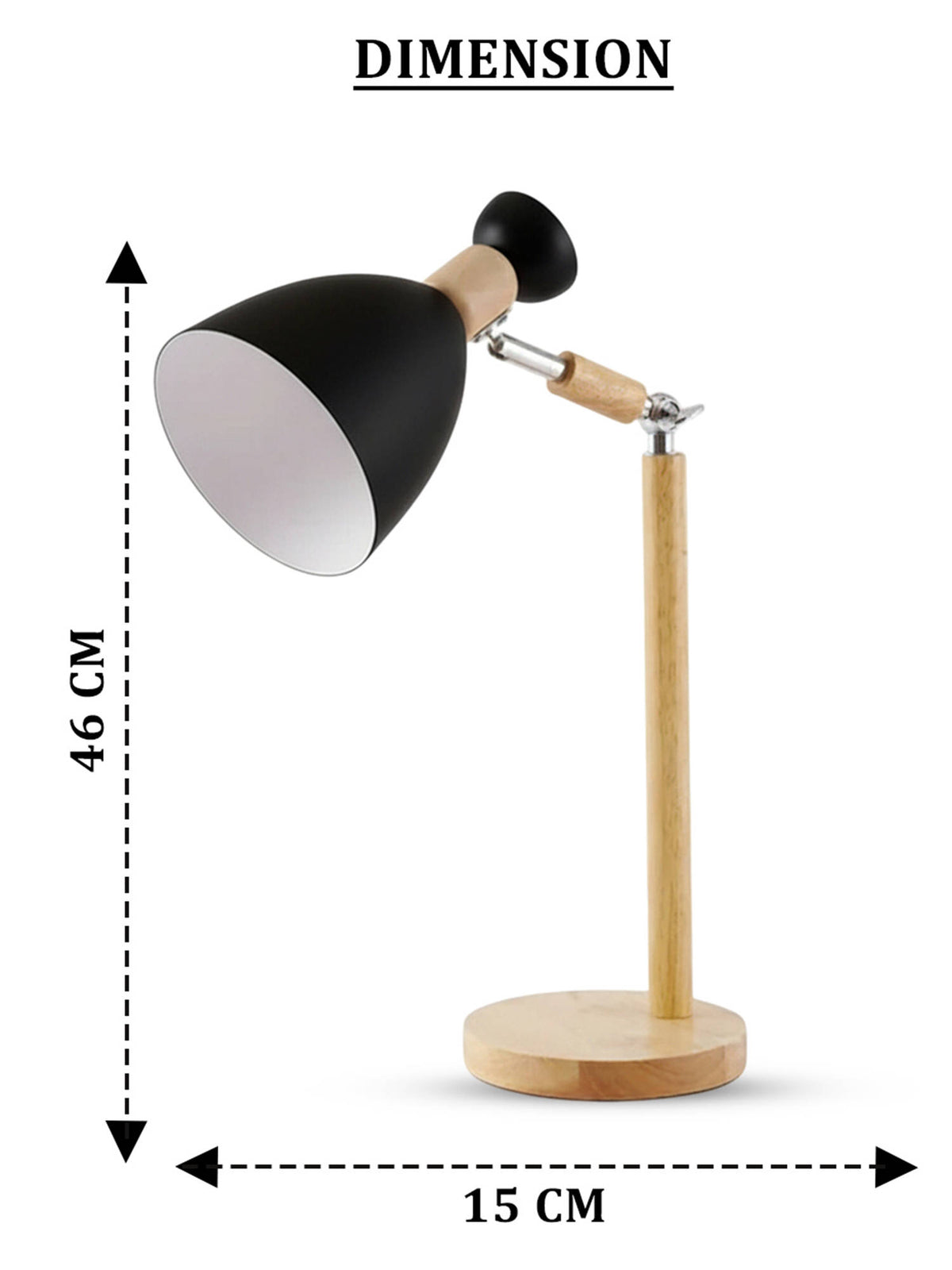 Aarvi Decor Black Wood Fractural Shaped Study Lamp
