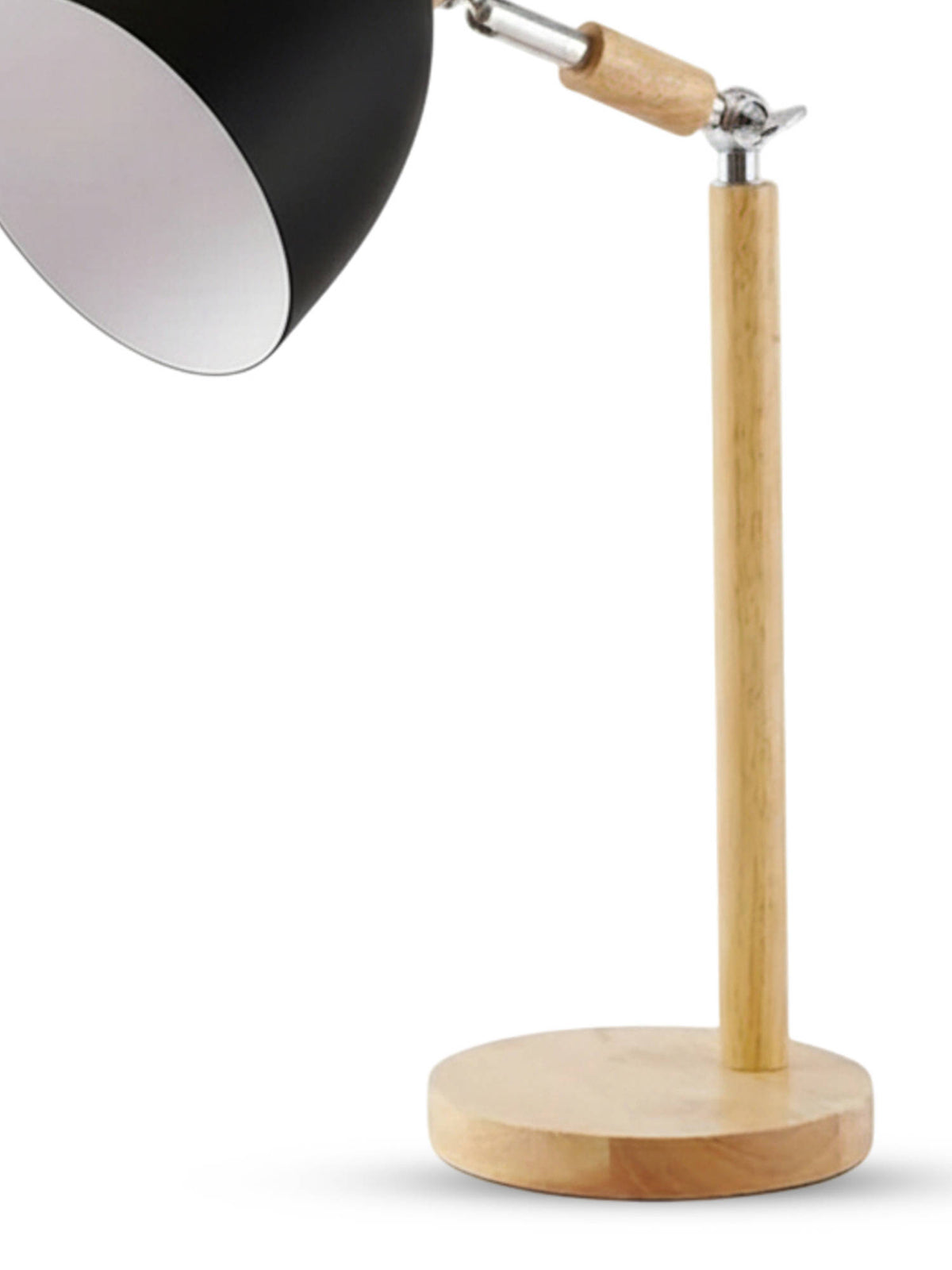 Aarvi Decor Black Wood Fractural Shaped Study Lamp