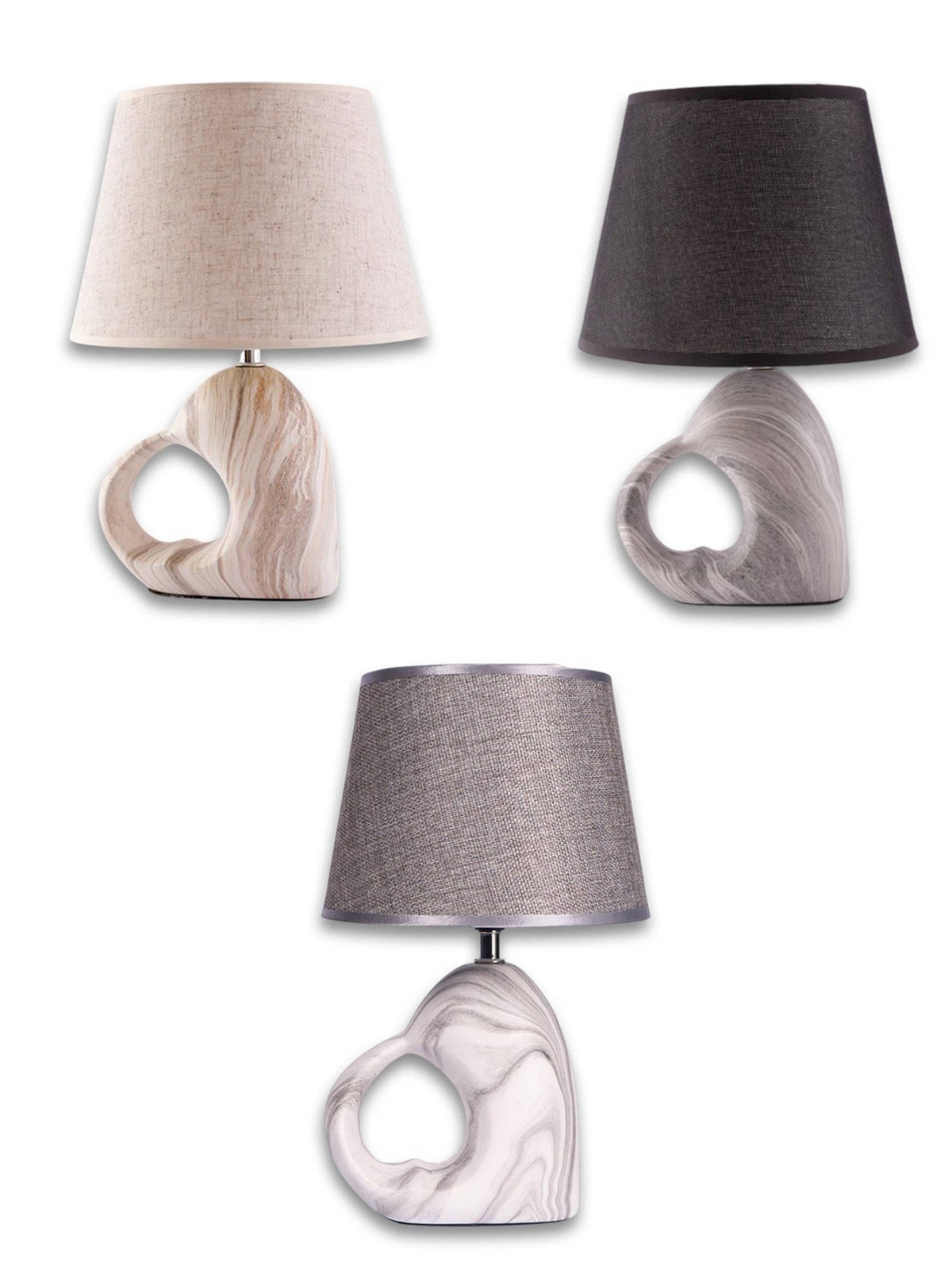 Aarvi Decor Black Open Heart Ceramic Table Lamp