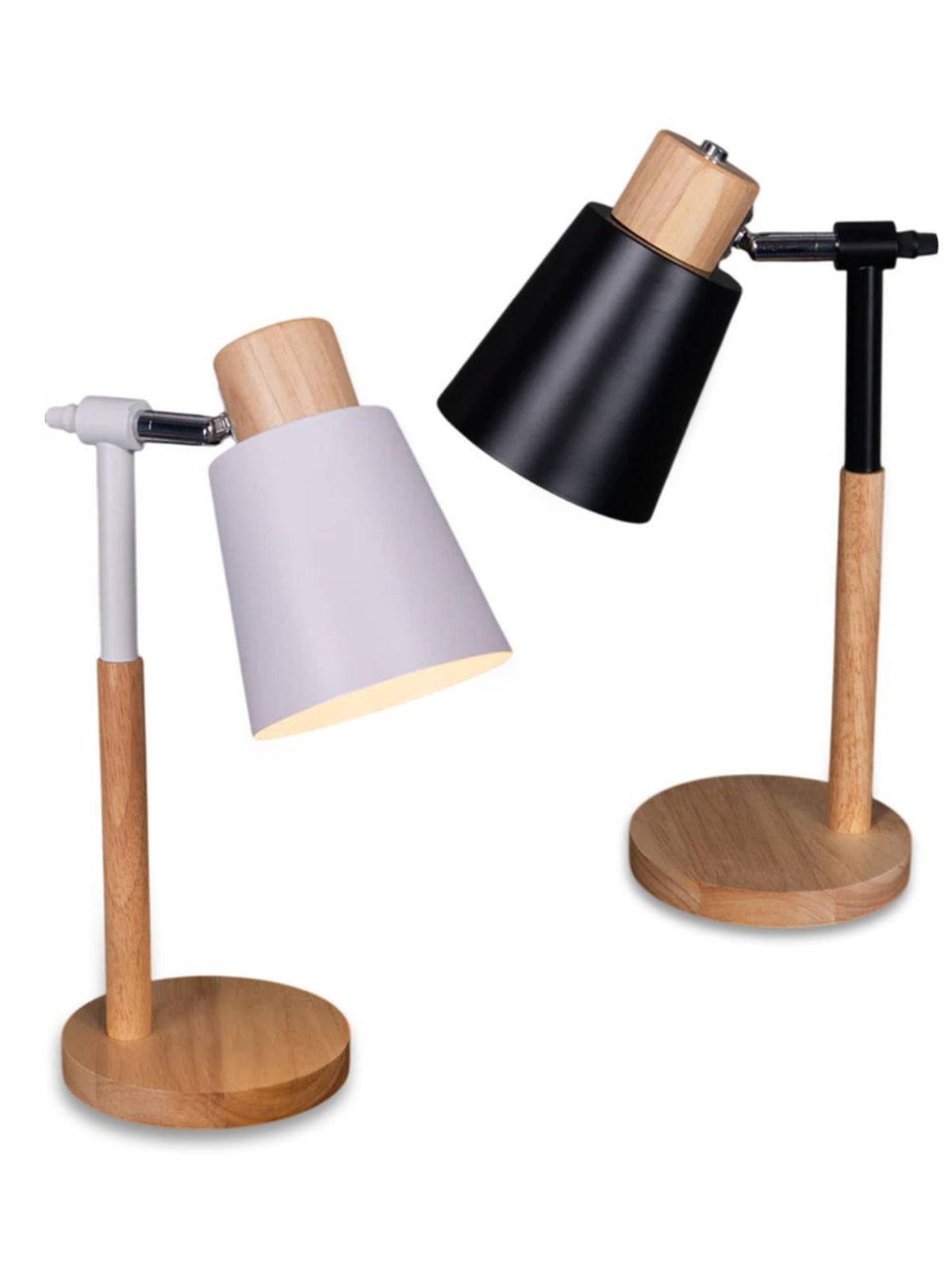 Aarvi Decor Wooden Metallic Black Study Desk Lamp