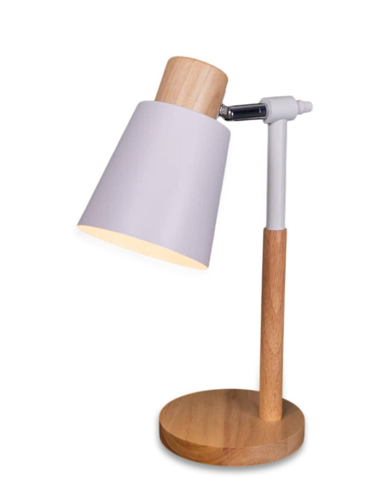 Aarvi Decor Wooden Metallic White Study Desk Lamp