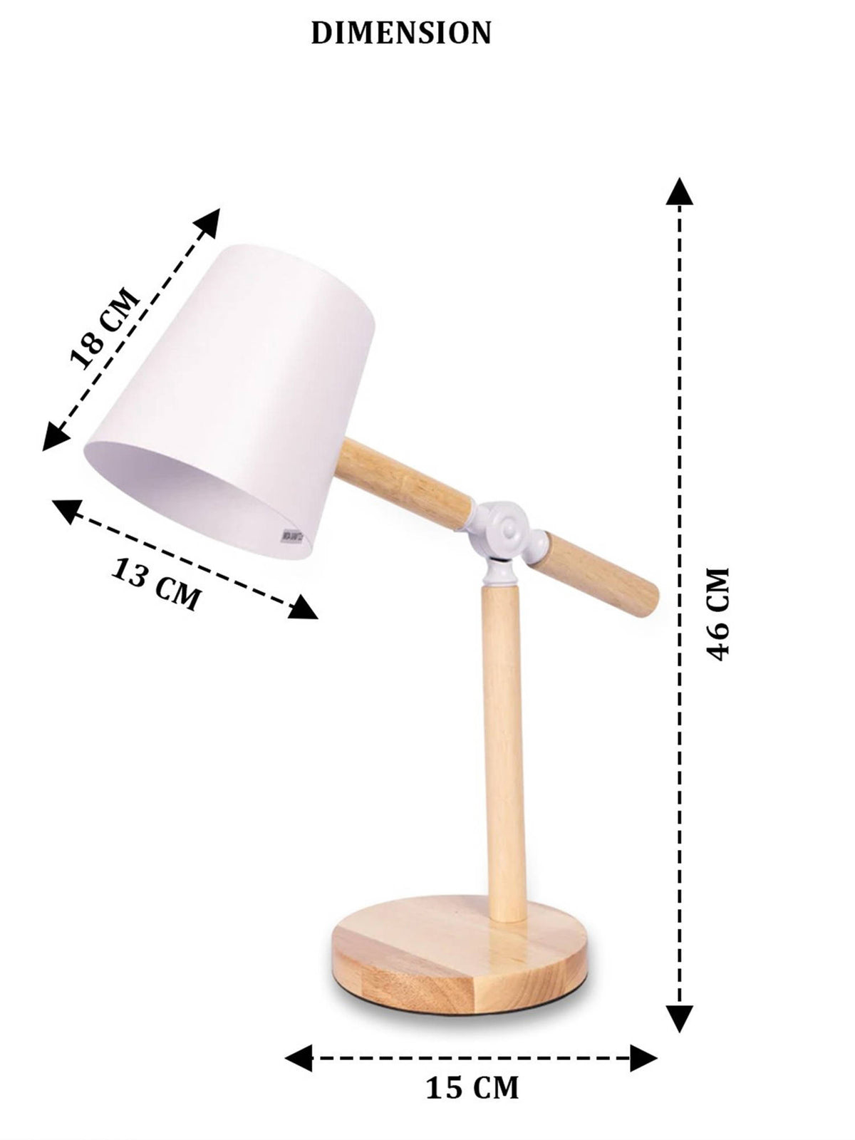 Aarvi Decor Wooden Metallic White Study Desk Lamp