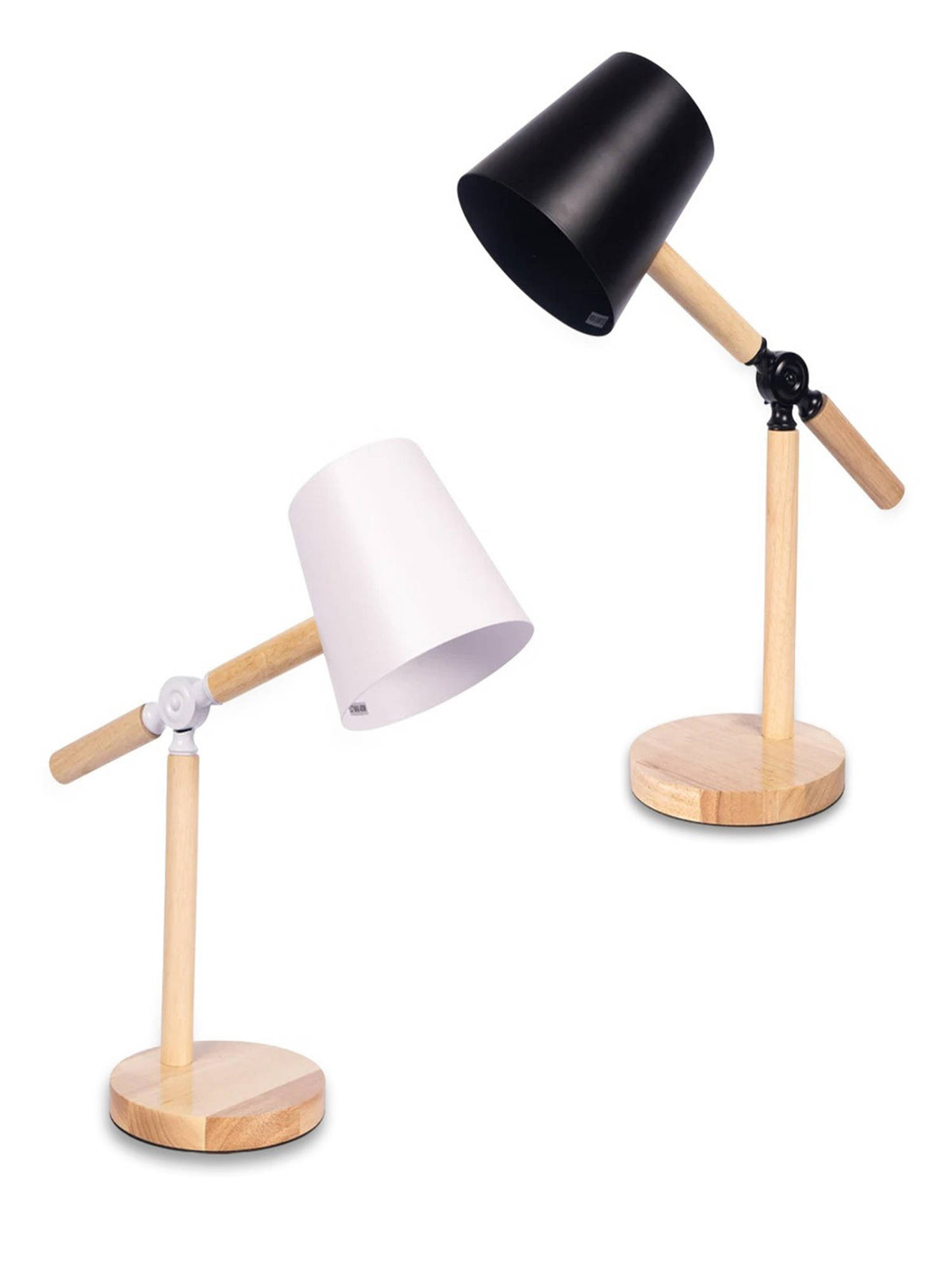 Aarvi Decor Wooden Metallic White Study Desk Lamp