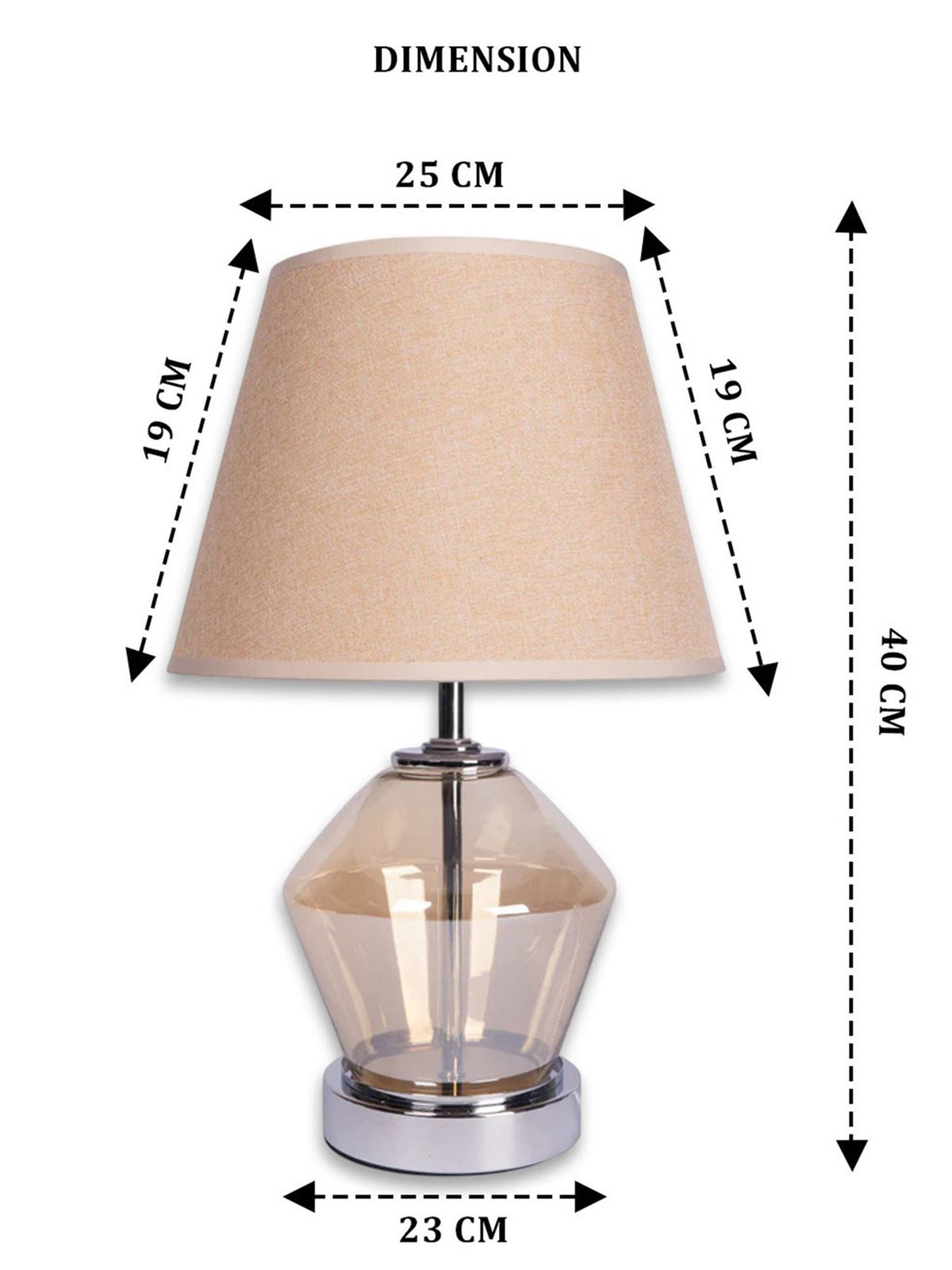 Aarvi Decor Beige Glass Table Lamp