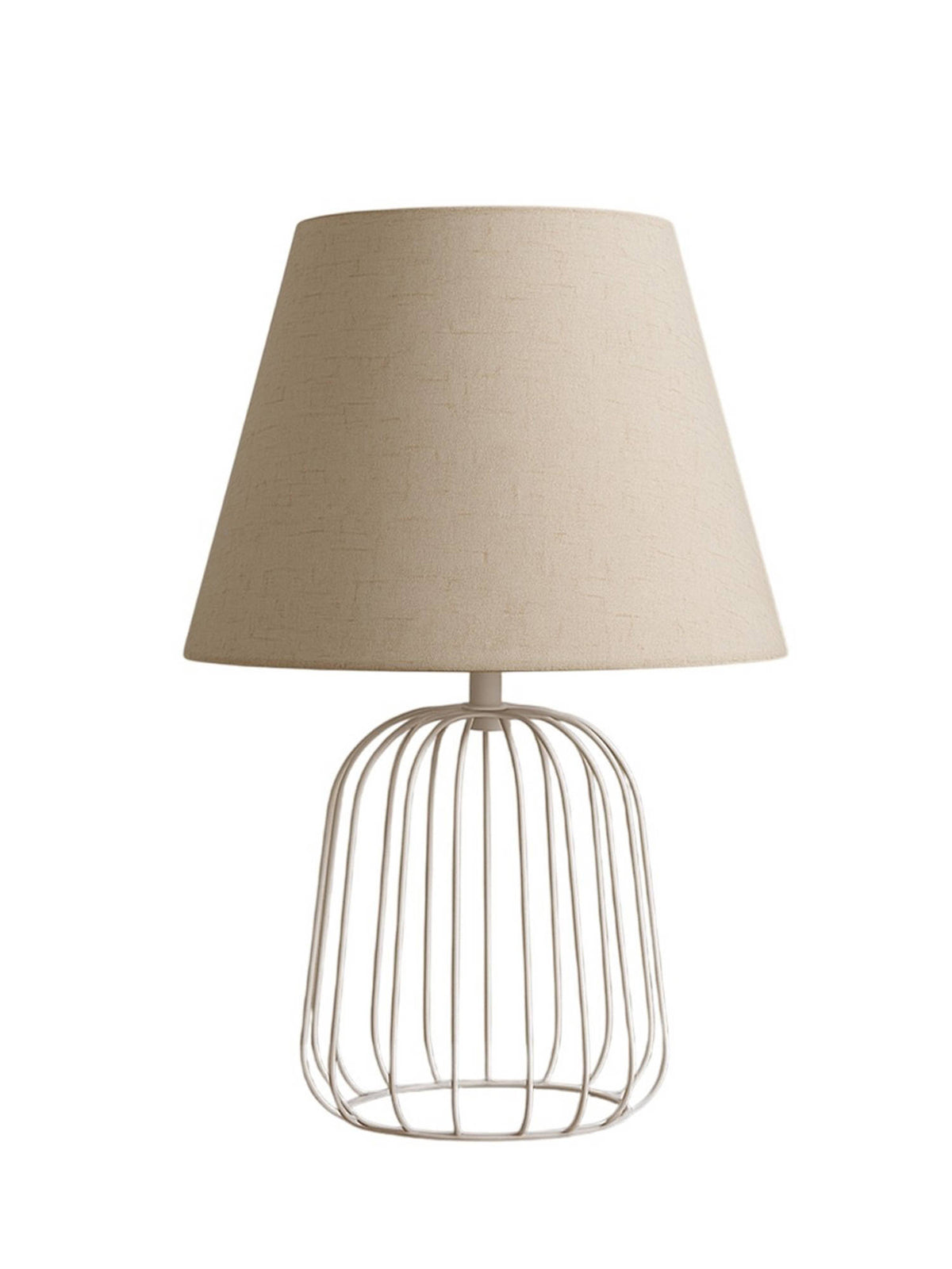 Aarvi Decor Beige Metal Cage Table Lamp