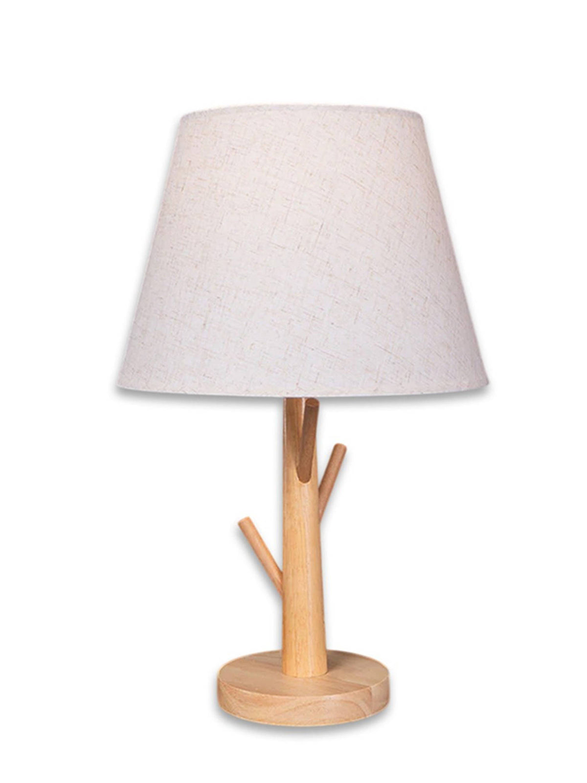 Aarvi Decor White Beige Wooden Treow Table Lamp