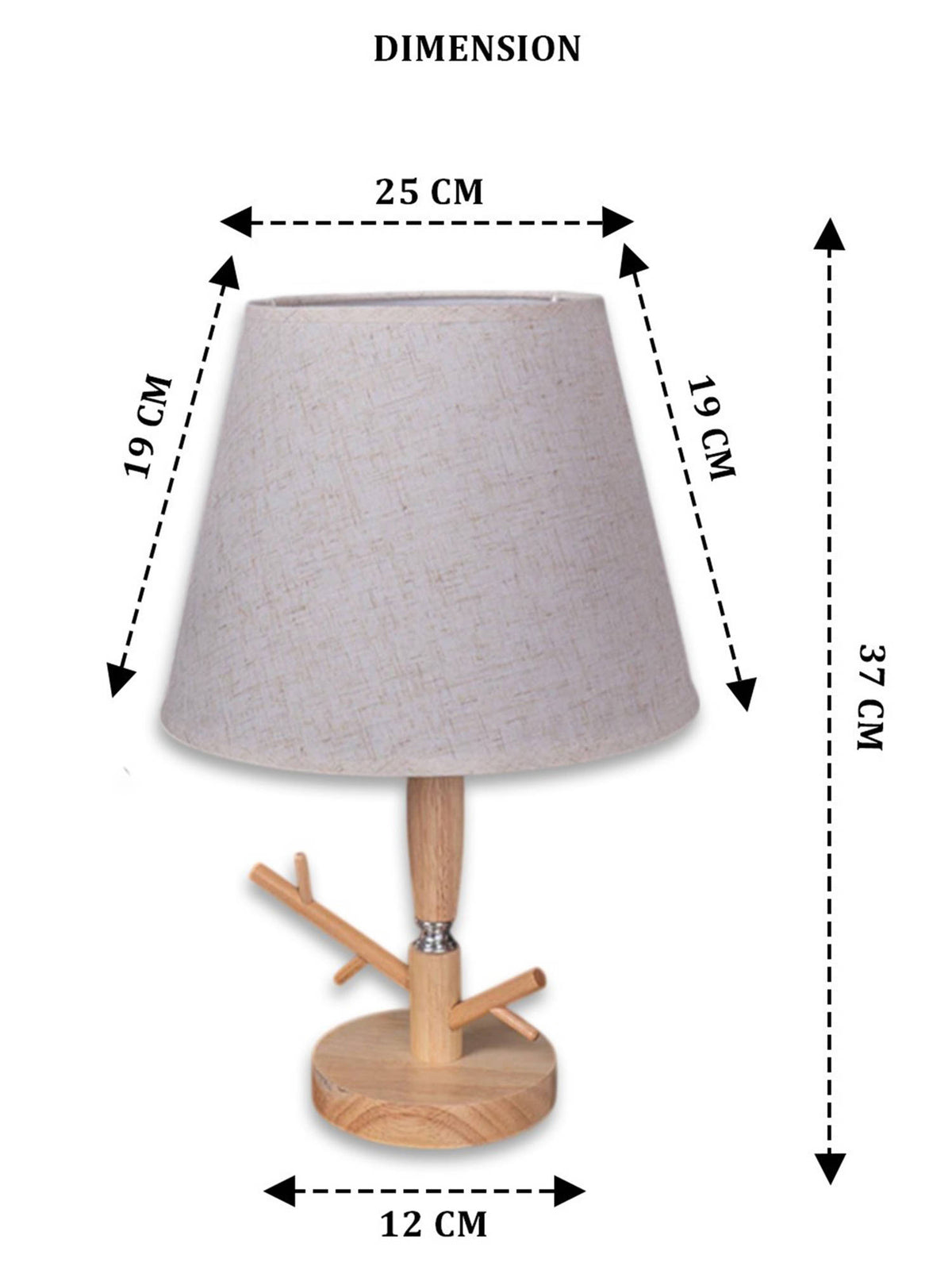 Aarvi Decor Beige Wooden Table Lamp