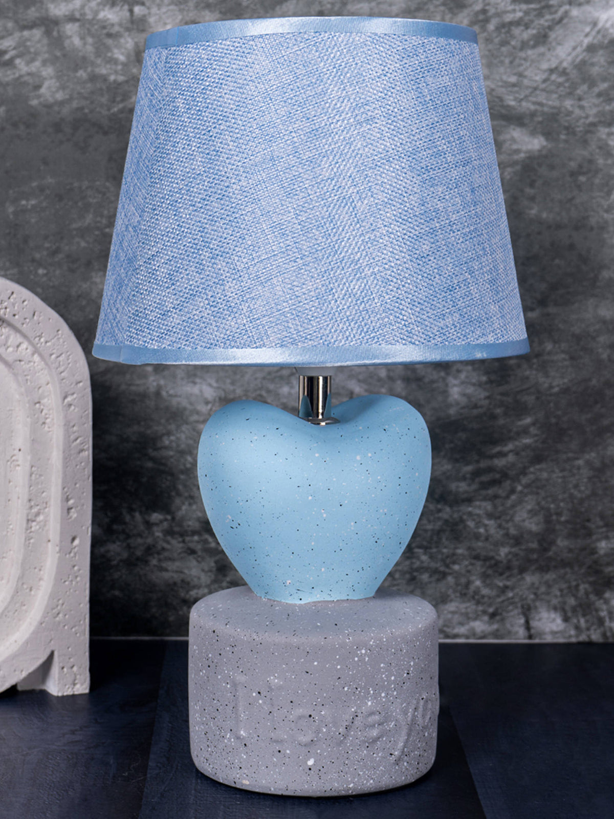 Aarvi Decor Blue Heart Ceramic Table Lamp