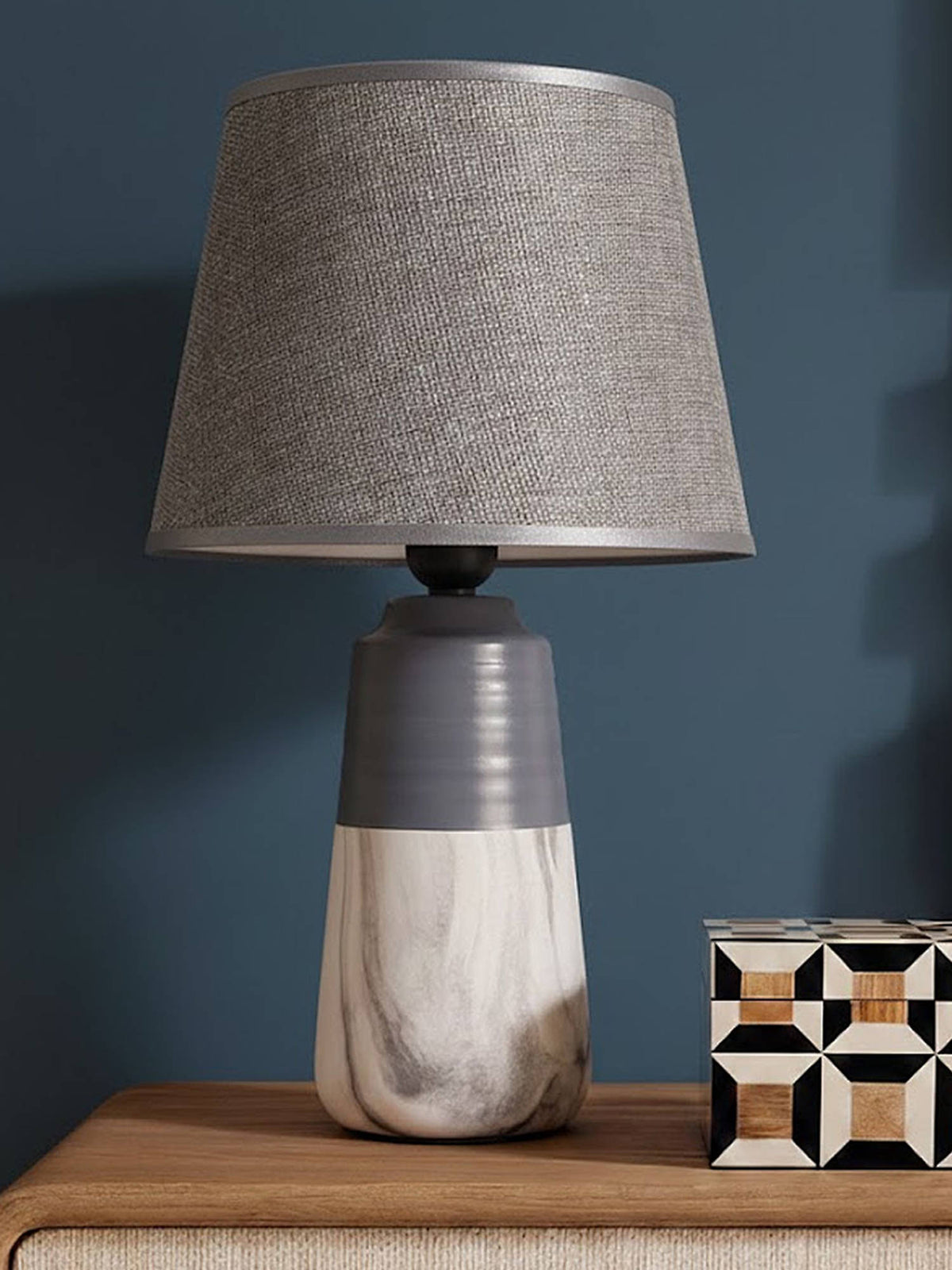 Aarvi Decor Gray Glossy Ceramic Table Lamp · One Size